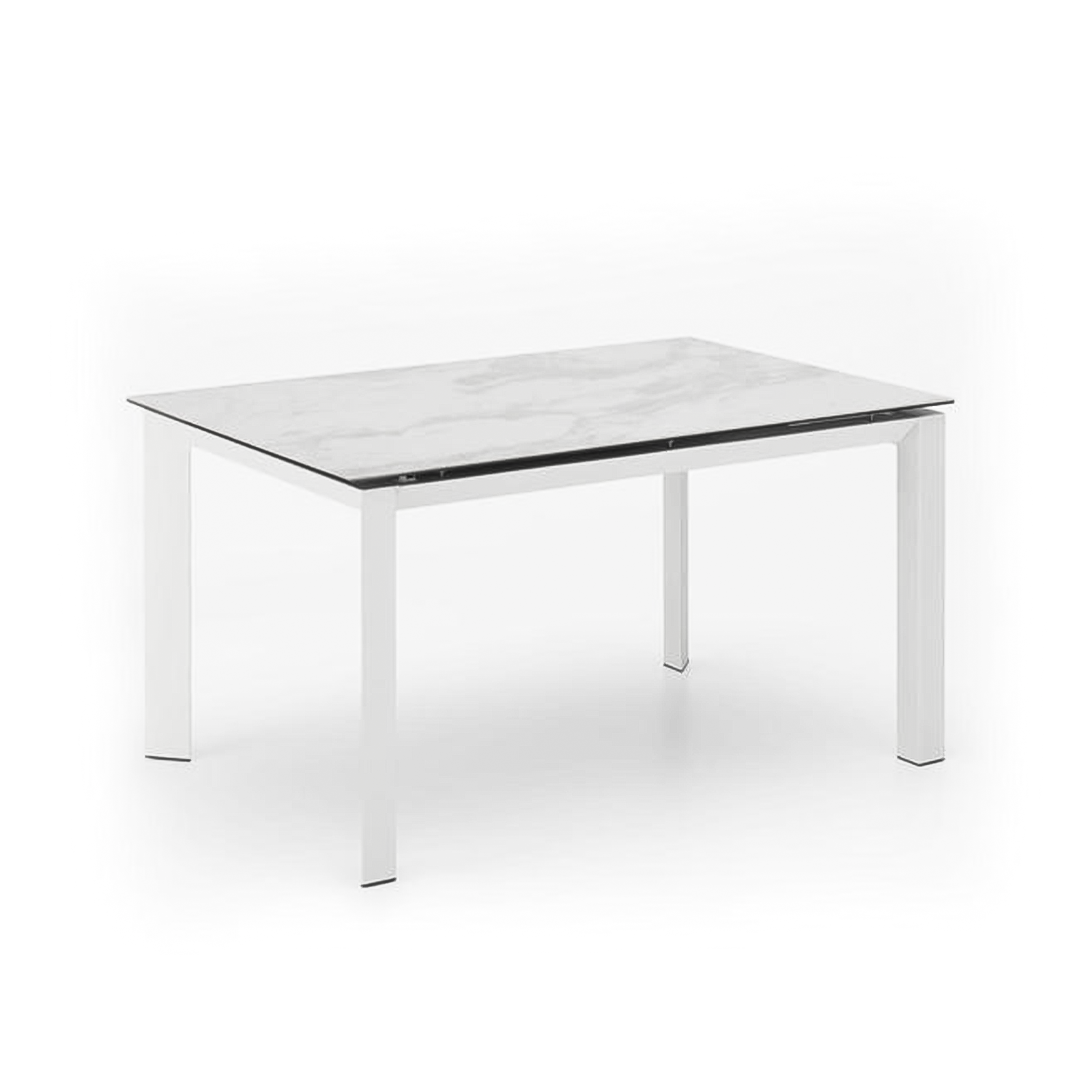 Modern extendable table "Filo" ceramic top aluminum legs 140/220x90 cm 75h