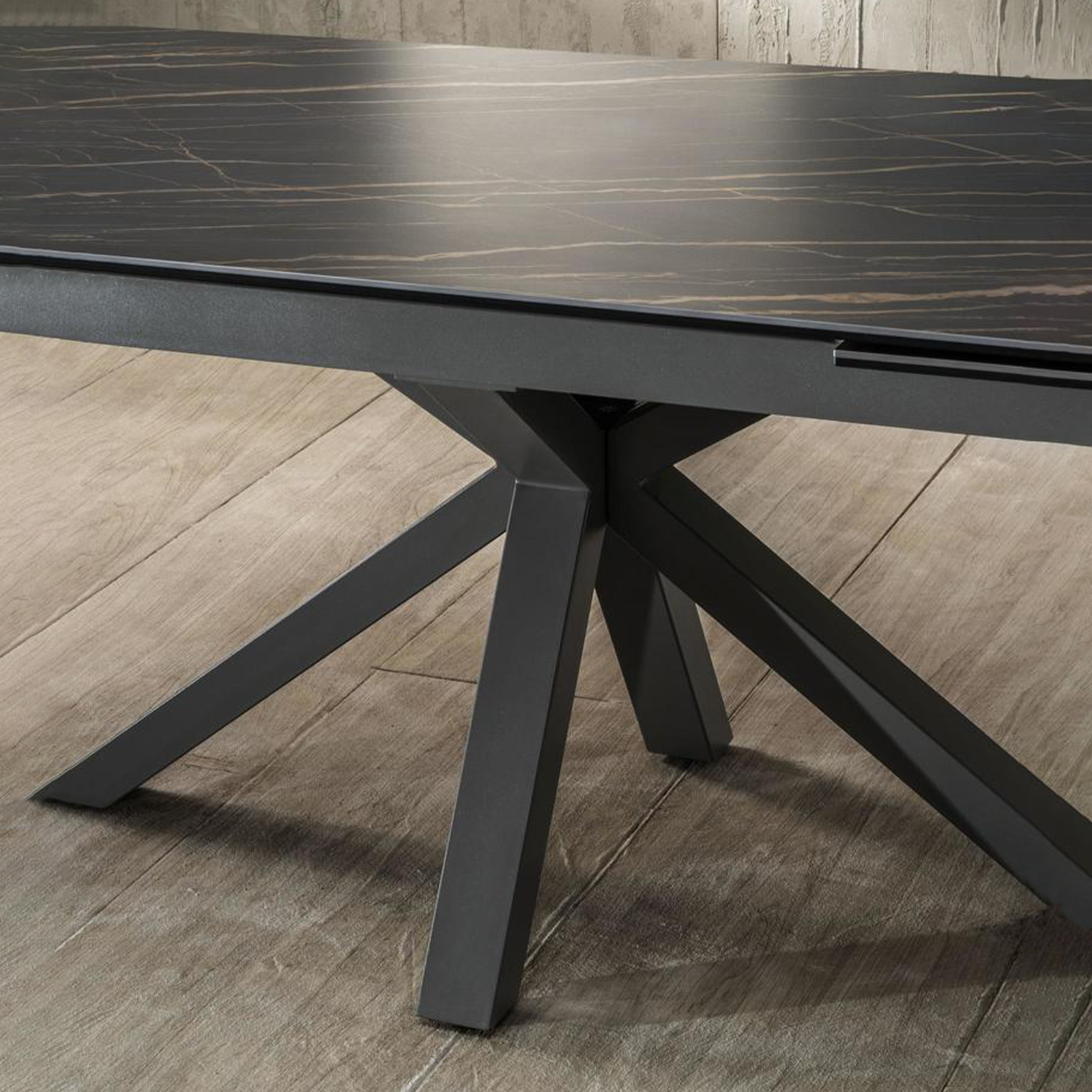 Extendable table "Daniel" tempered glass top cm 160/240x90 76h