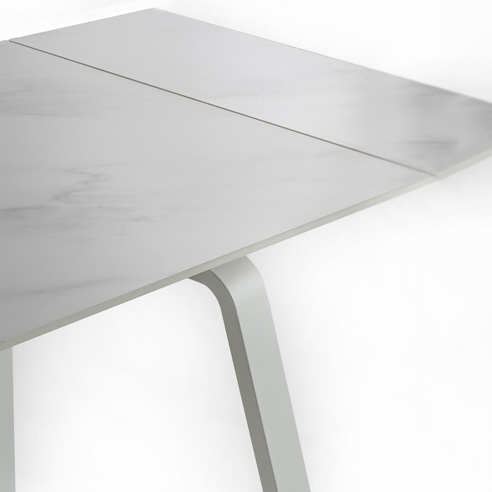 Extendable "Zante" table with marble-effect stone top, 200x80 cm, 76 cm high