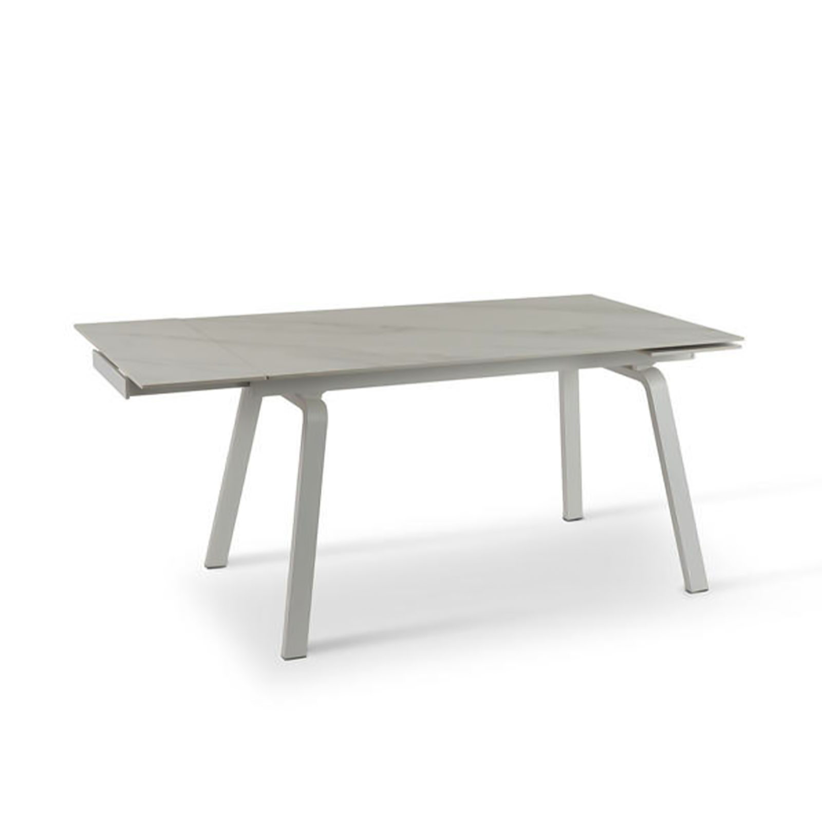 Extendable "Zante" table with marble-effect stone top, 200x80 cm, 76 cm high