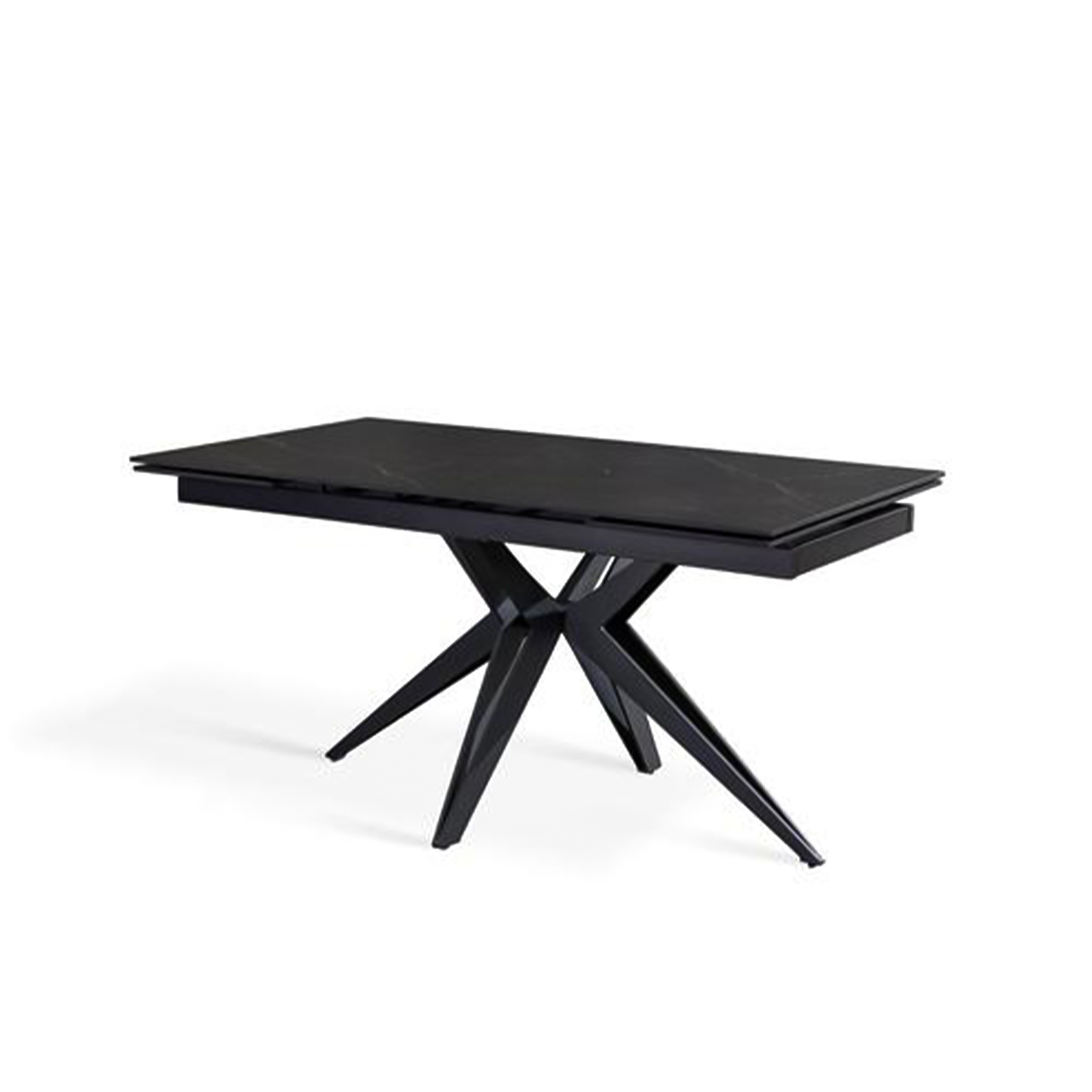 Amber extendable modern living room table with marble-effect ceramic top