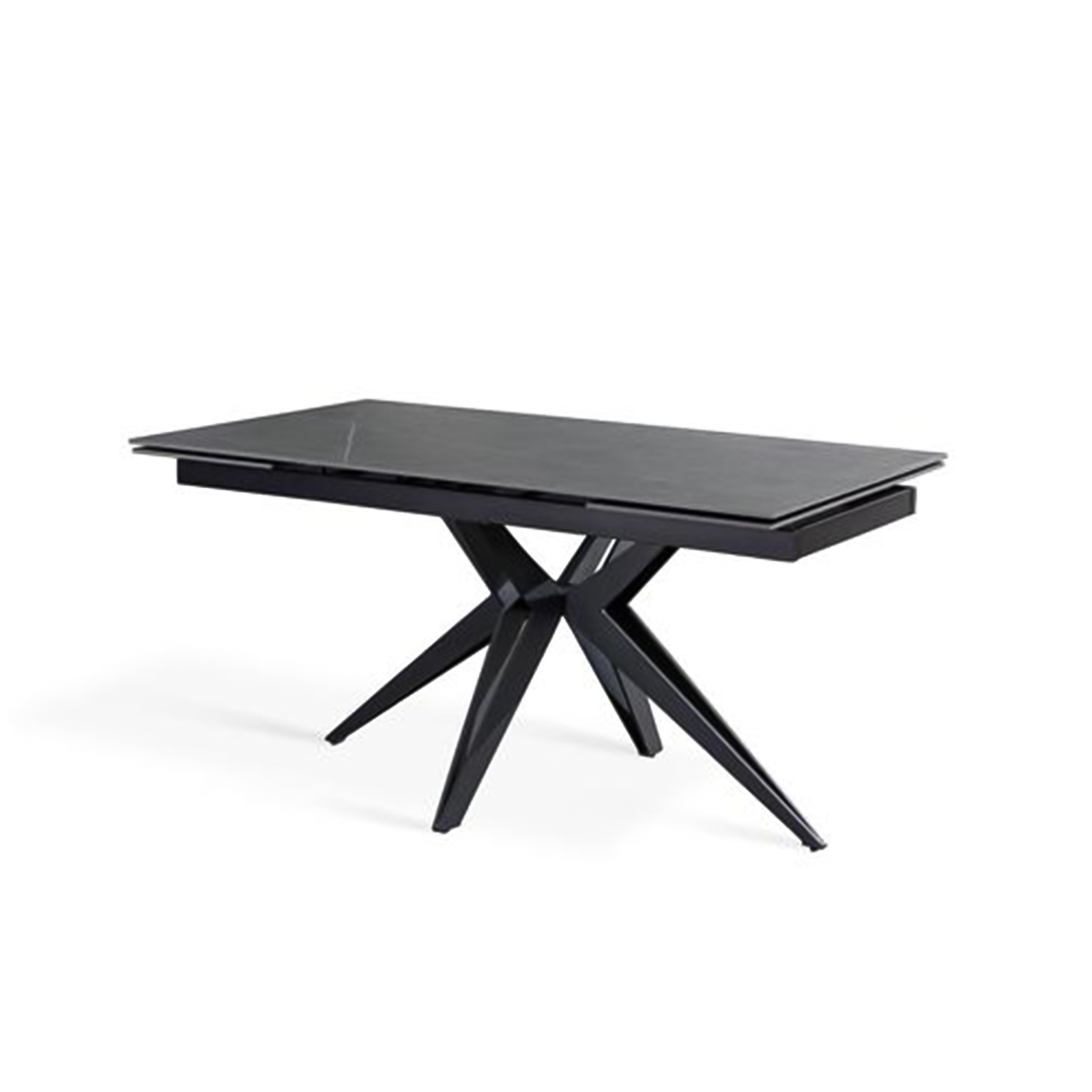 Amber extendable modern living room table with marble-effect ceramic top