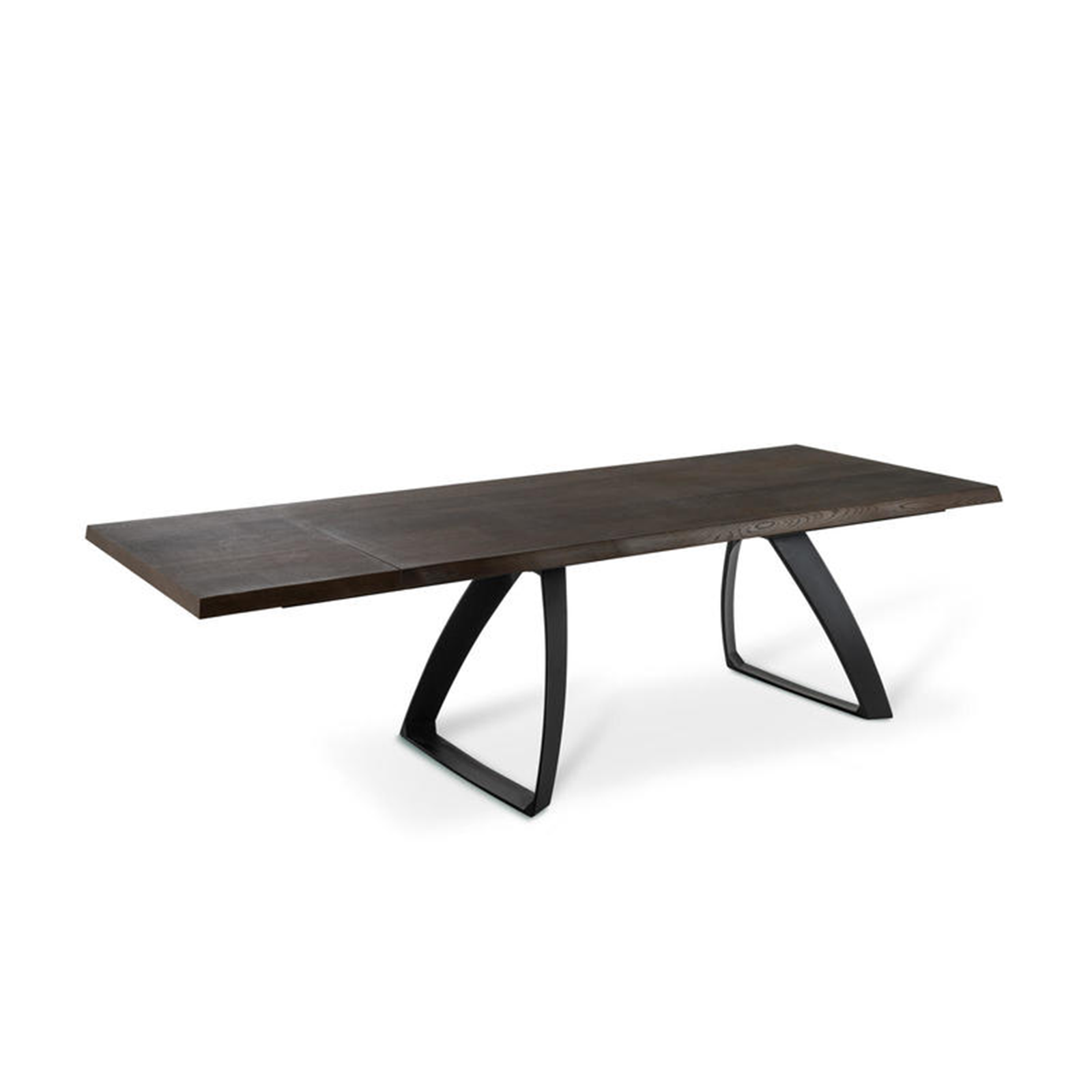 Extendable "Barret" table with wooden top and metal legs, 240x90 cm, 76 cm high.