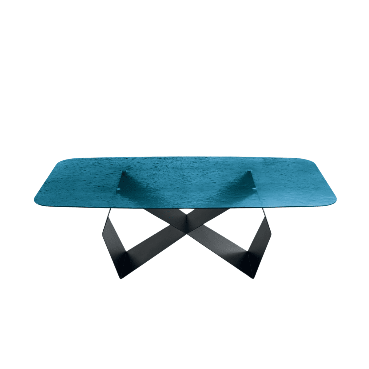 Tavolo fisso moderno "Karlito" con base in metallo verniciato cm 210x110 75h - MondoViro