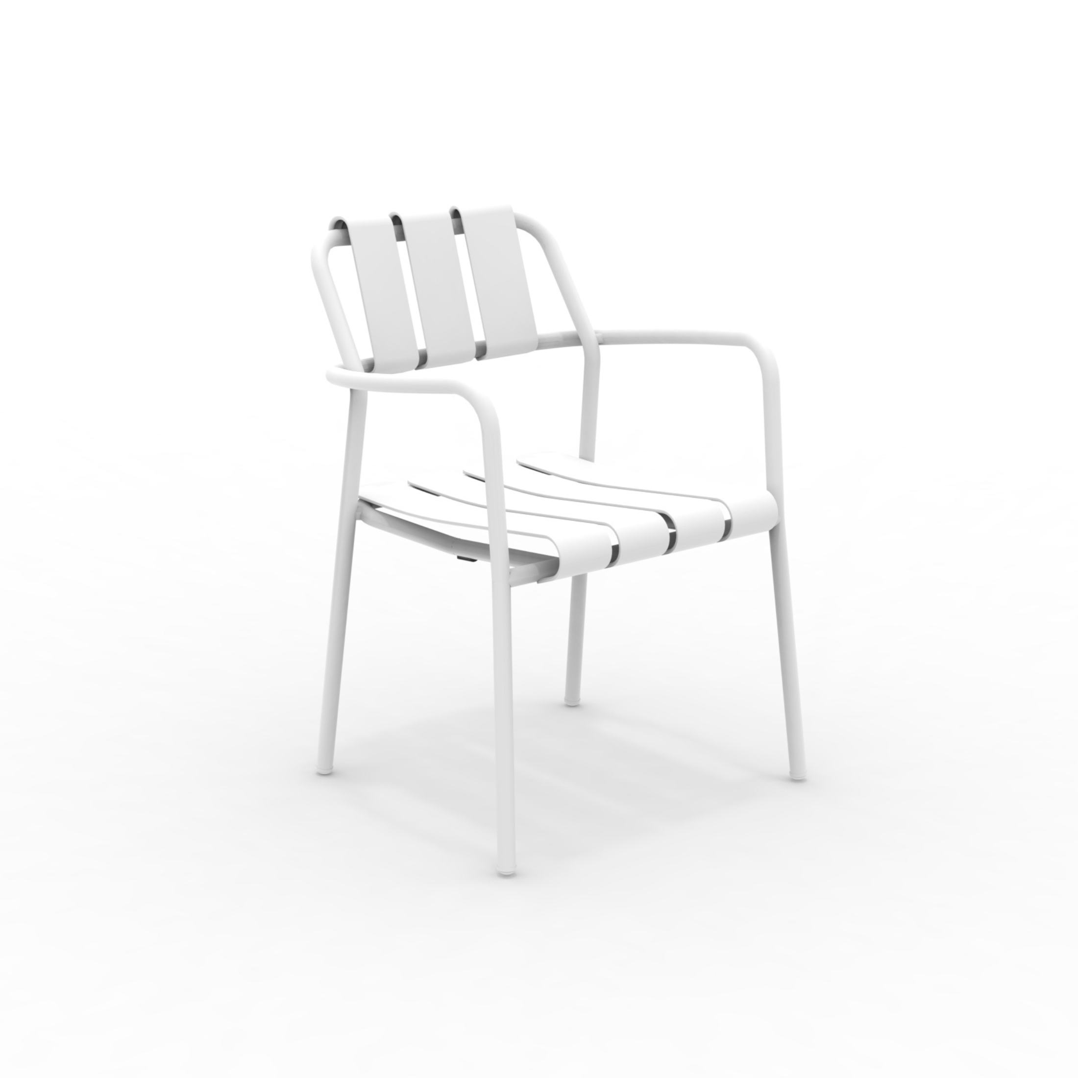 Set of stackable "Verdea" aluminum garden armchairs, 50x58 cm, 83 cm high.