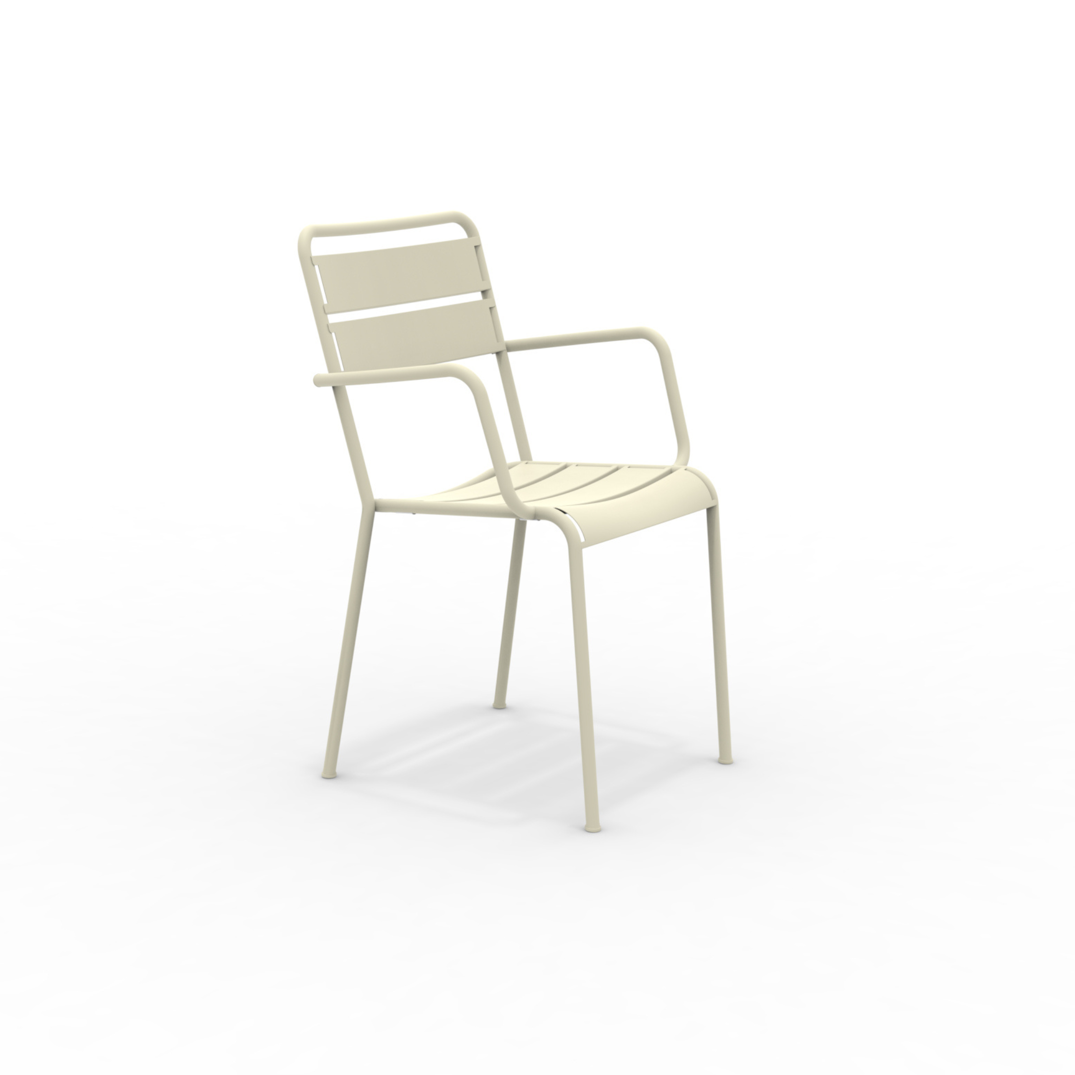 Set of modern and stackable "Twist" metal garden chairs with armrests, 55x57 cm, 87h