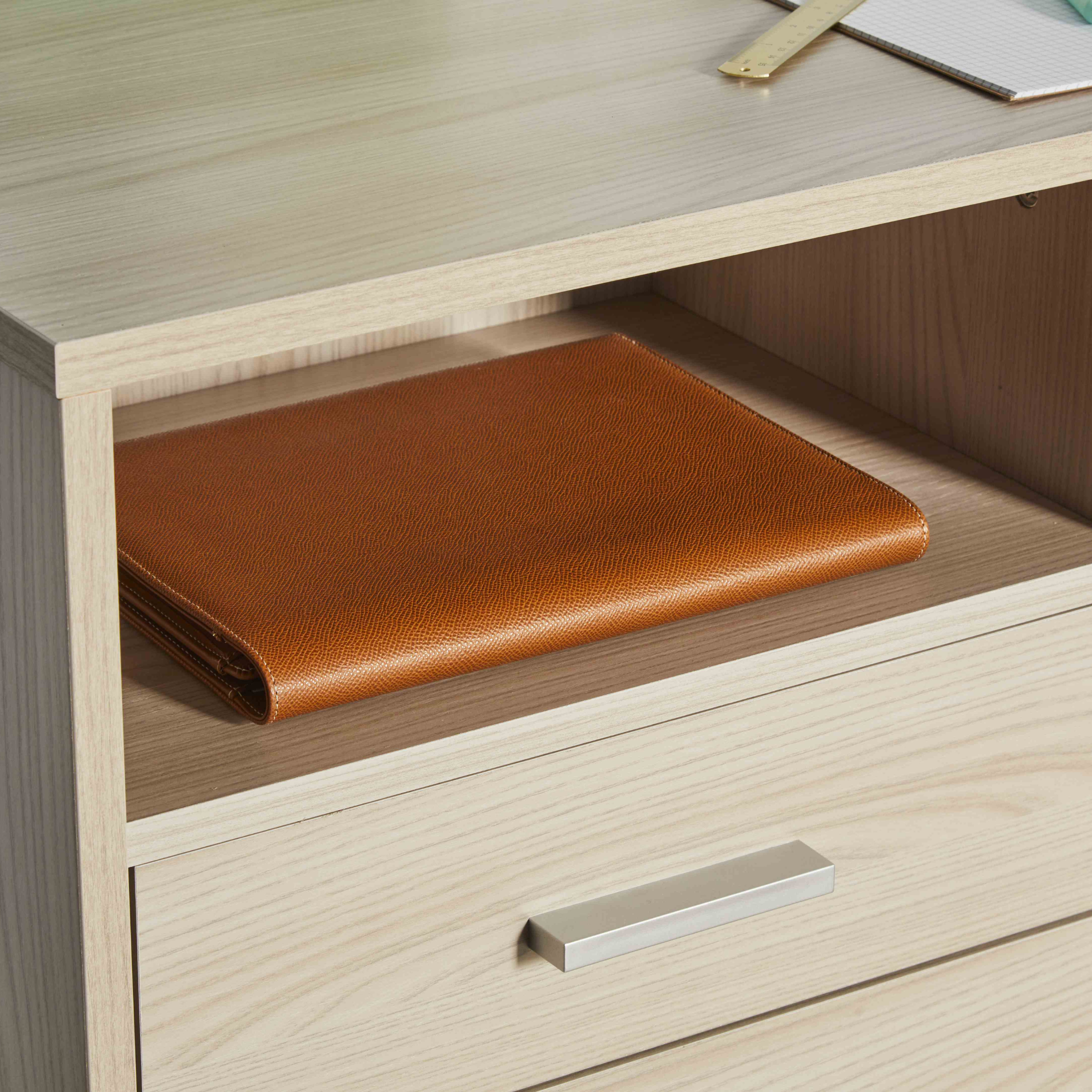 Space-saving 4-drawer wooden desk "Tokyo" 120x55 cm 76h