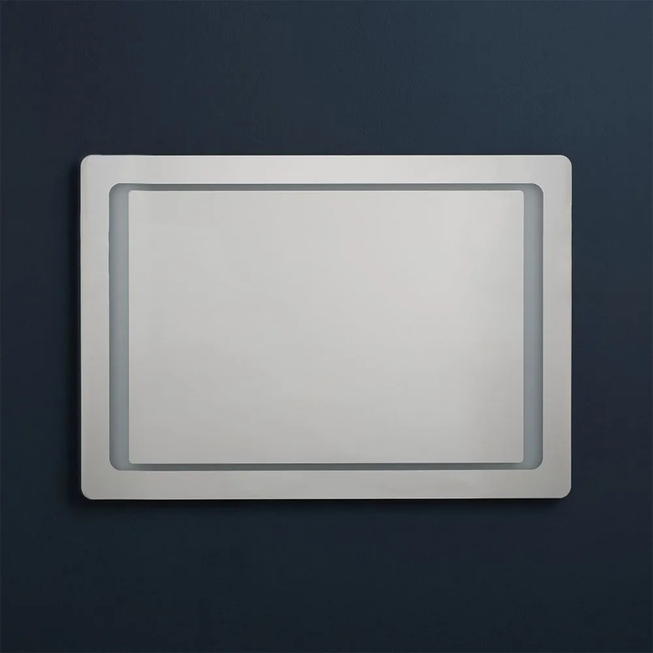 Reversible rectangular "Portland" LED framed mirror