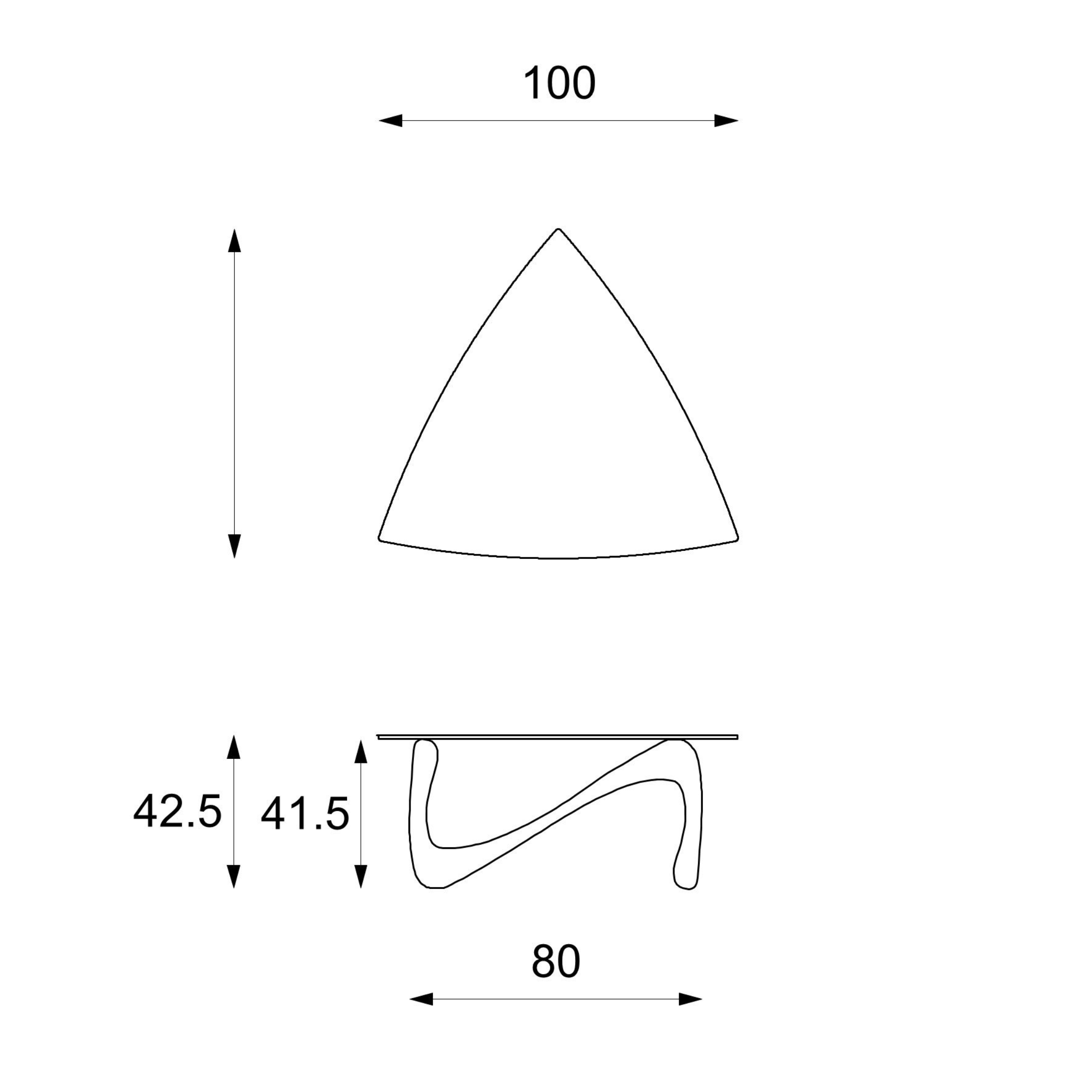 "Scarf" fossil stone coffee table with tempered glass top, 100x100 cm, 42.5 cm high.