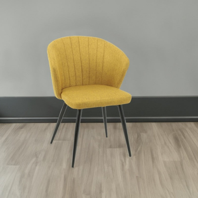 Set of "Krid" dining chairs upholstered in fabric with black metal legs, 44x41 cm, 82h