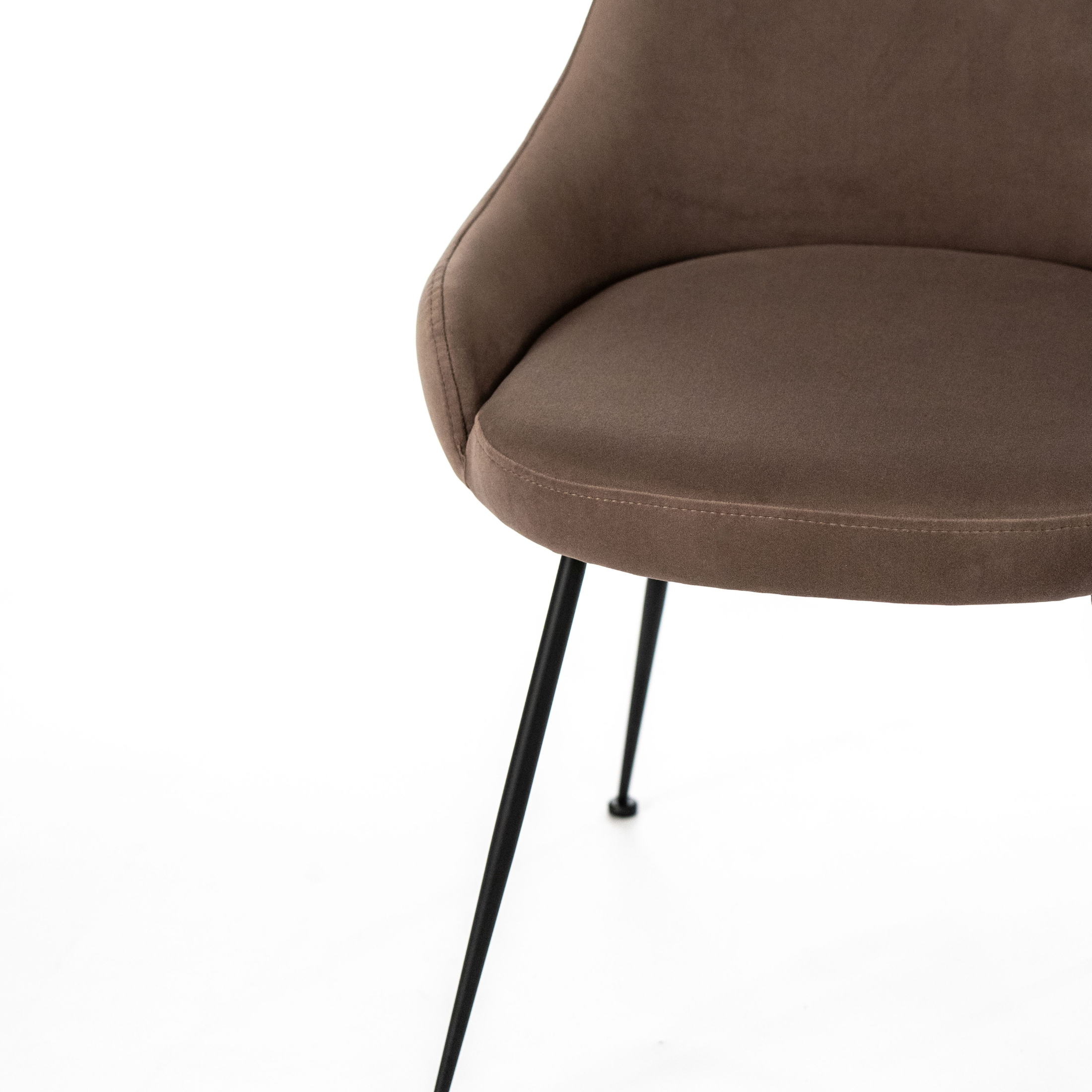 Modern padded chair "Alyssa" velvet effect cm 49.5x48.5 80h