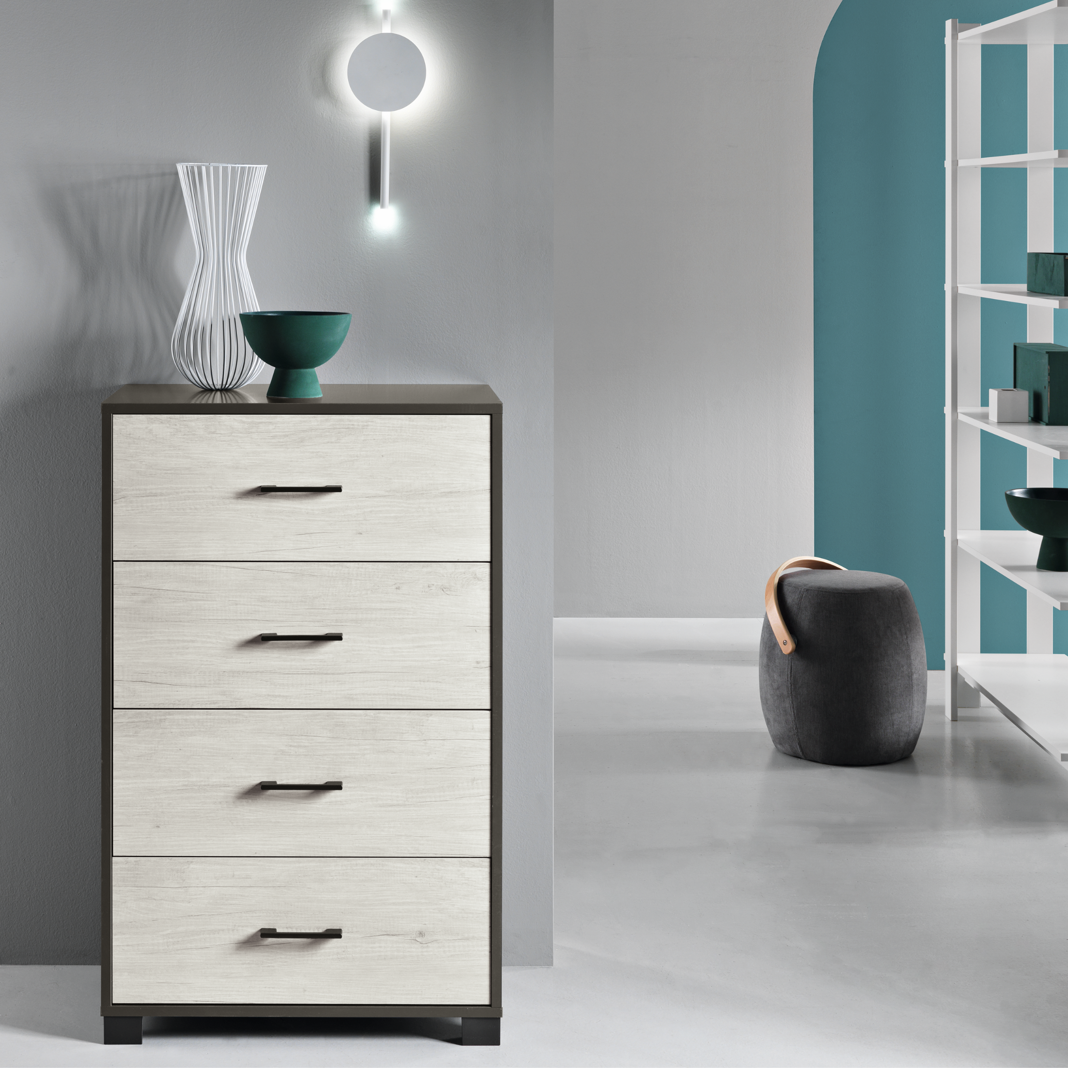 Elegant "Inka" 4-drawer chest of drawers for the entrance, 70x41 cm, 112h