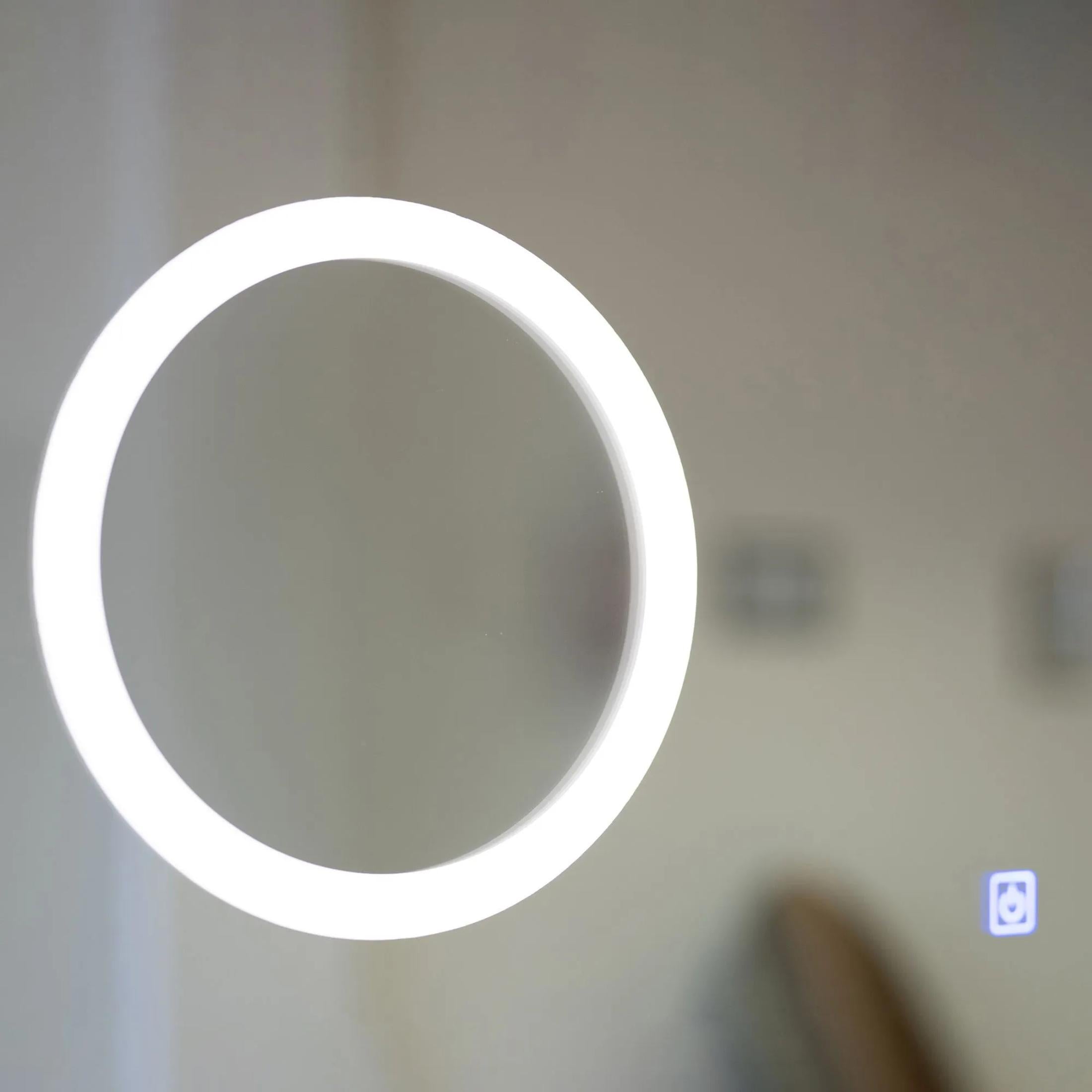 "Zamas" LED mirror with magnifying lens and digital touch clock