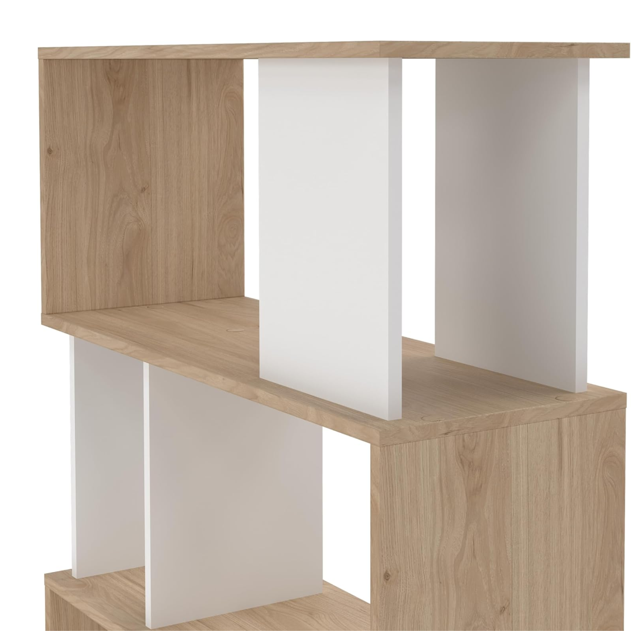 "Maze" modern tall open bookcase with 5 wooden shelves for the living room, 80x29.5 cm, 173.5 cm high