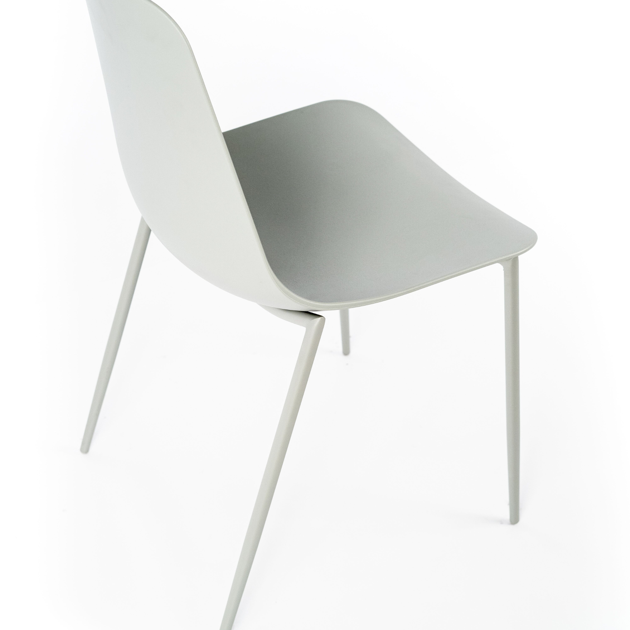 Set di sedie moderne in polipropilene "Kate" da soggiorno con struttura in metallo verniciato