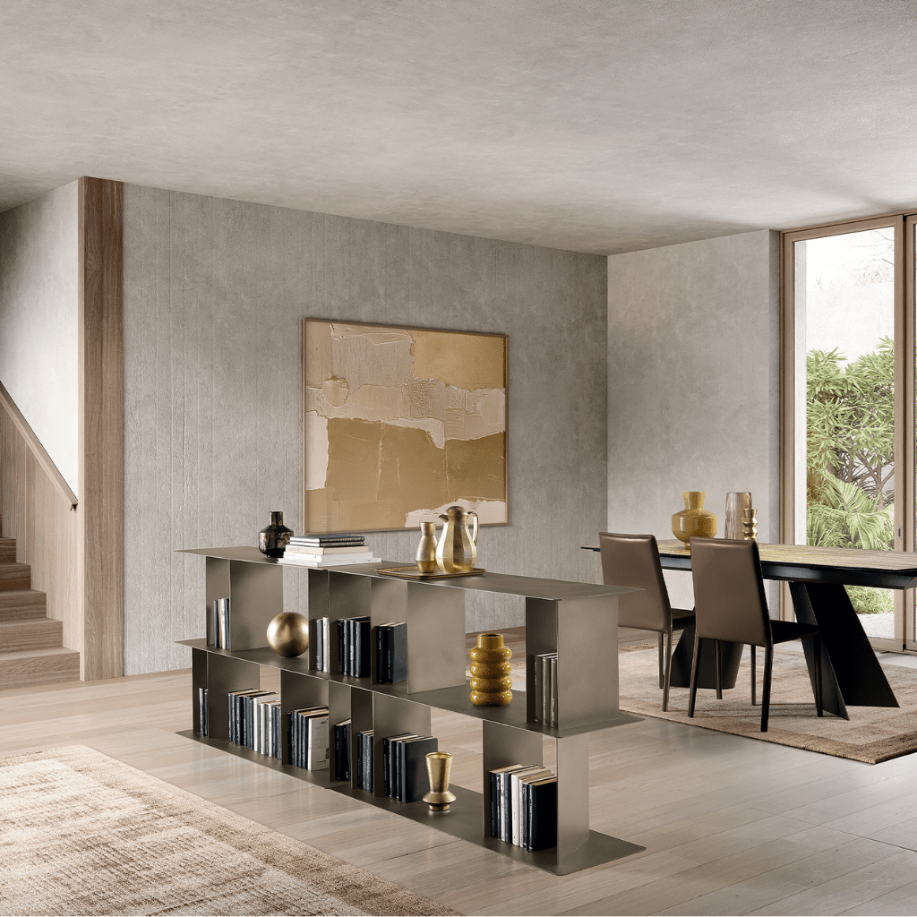 Libreria da tre ripiani "Bert" versatile e componibile in metallo cm 130x40 85h - MondoViro