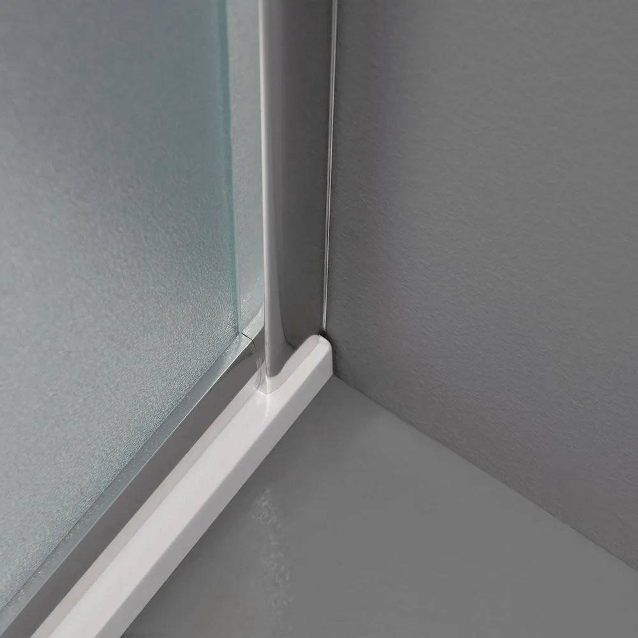 "Genova Two" square shower enclosure with sliding doors in opaque tempered glass, 185 cm high