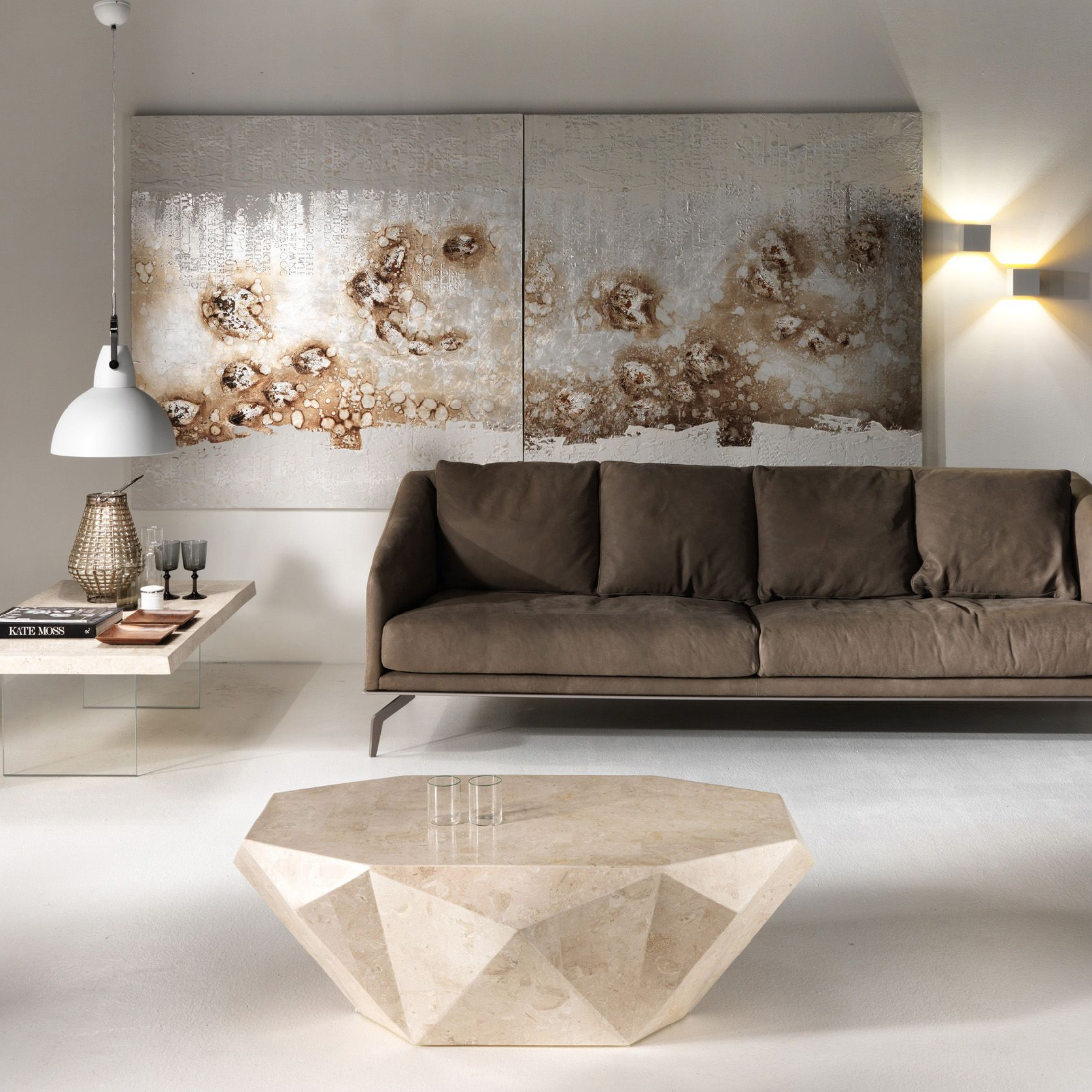 "Florenz" fossil stone coffee table