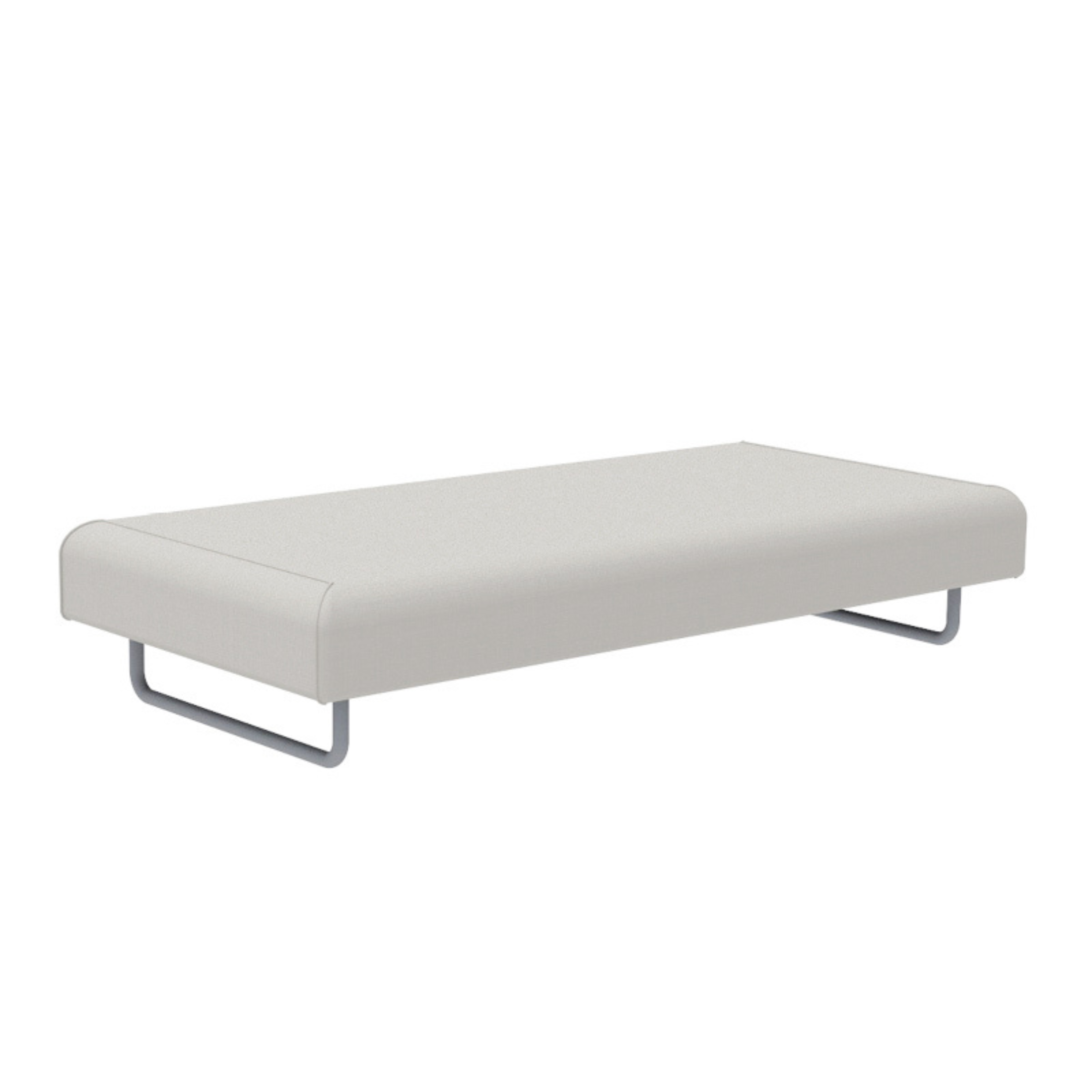"Santa Fe" padded triple sofa module in metal for the garden, 190x90 cm, 70 cm high.