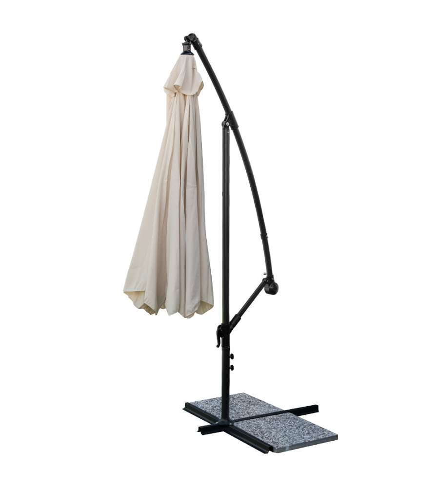 "Six" round steel garden umbrella, 3x3 m, 3h, decentralized arm