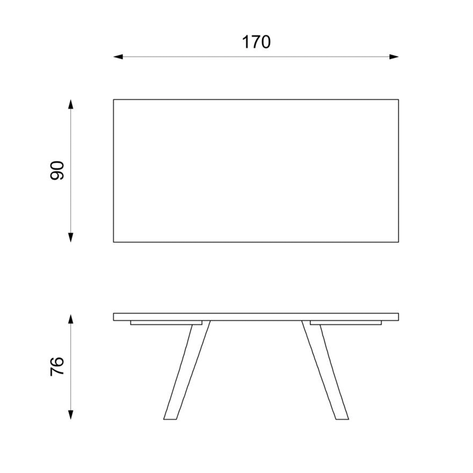 Extendable table "Hugo" HPL top aluminum legs 10 seats 270x90 cm 76h