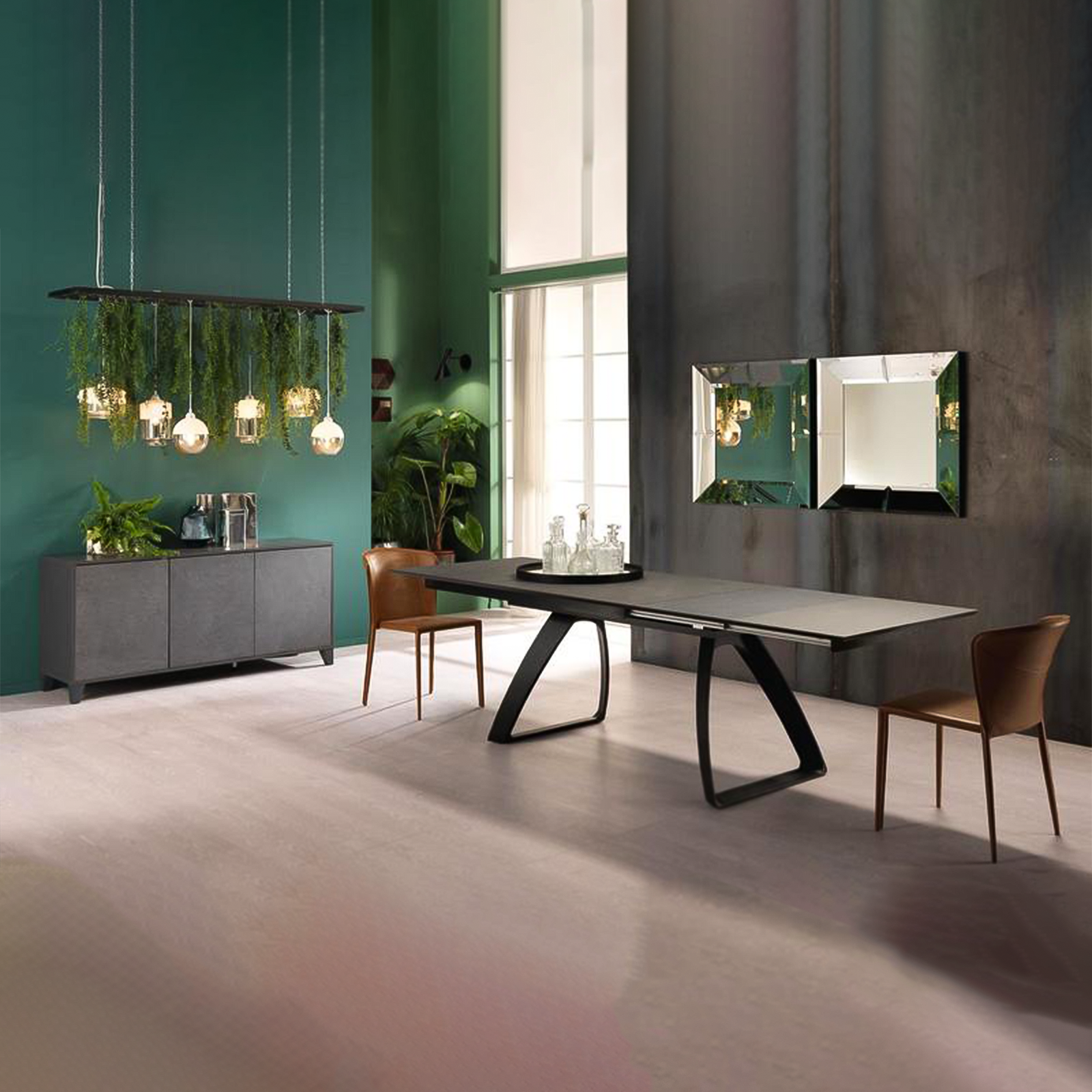 Extendable table "Hugo" HPL top aluminum legs 10 seats 270x90 cm 76h