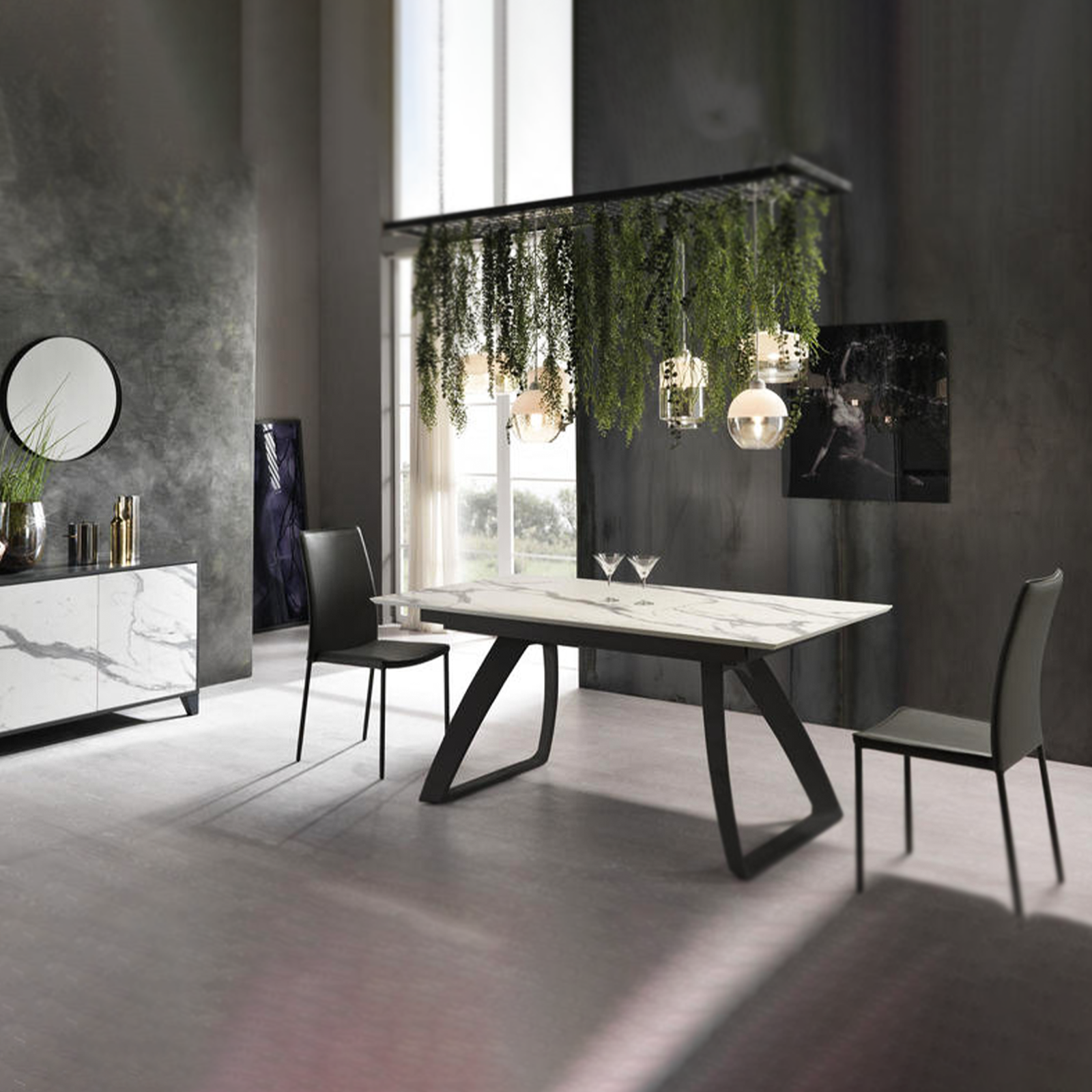 Extendable table "Hugo" HPL top aluminum legs 10 seats 270x90 cm 76h