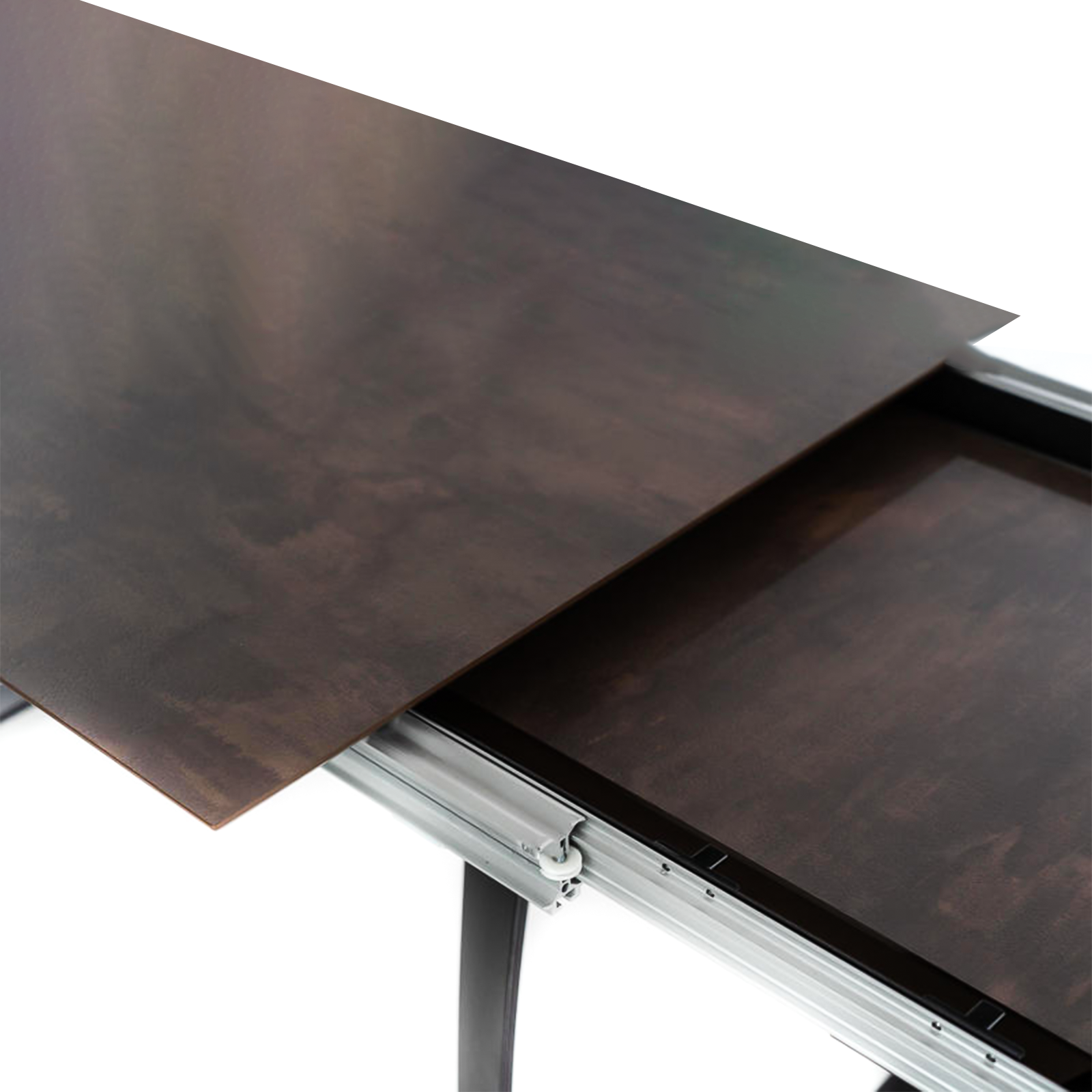 Extendable table "Hugo" HPL top aluminum legs 10 seats 270x90 cm 76h