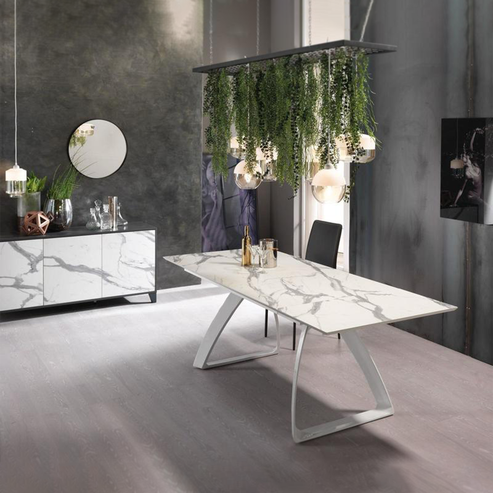 Extendable table "Hugo" HPL top aluminum legs 10 seats 270x90 cm 76h