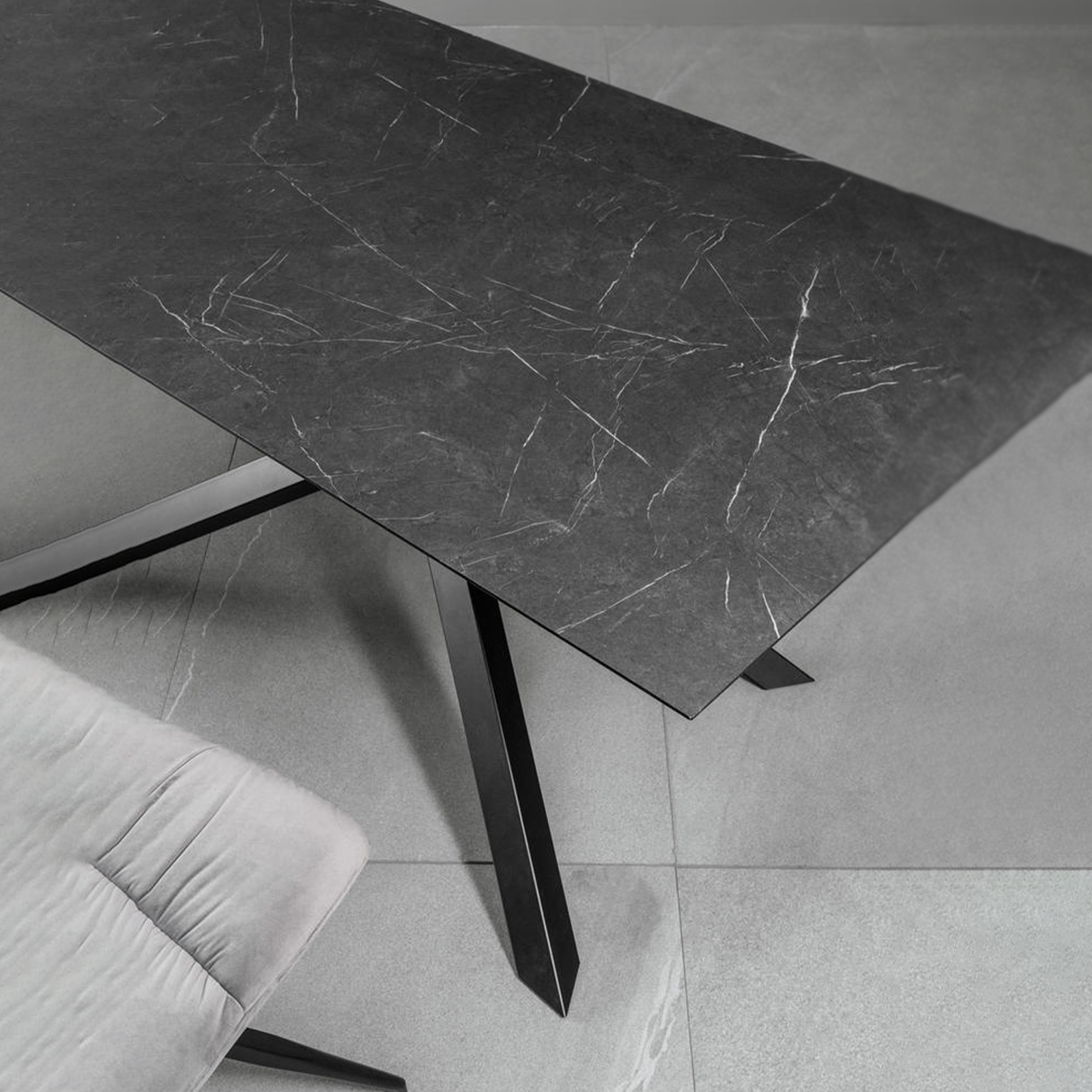 Extendable table "Jade" HPL top, aluminum legs, 170/270x90 cm, 76h