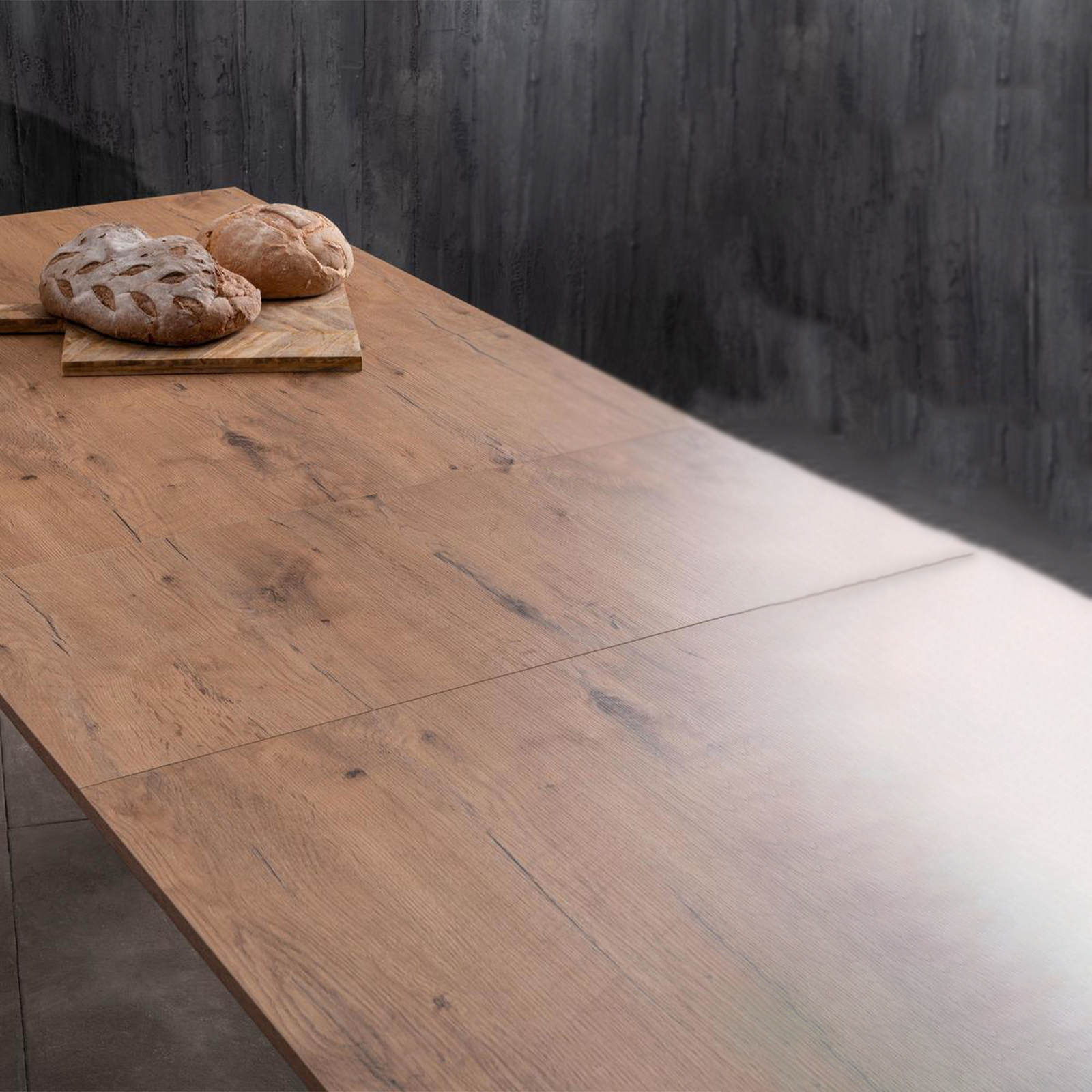 Extendable table "Blanche" melamine top metal legs cm 130/290x80 76h