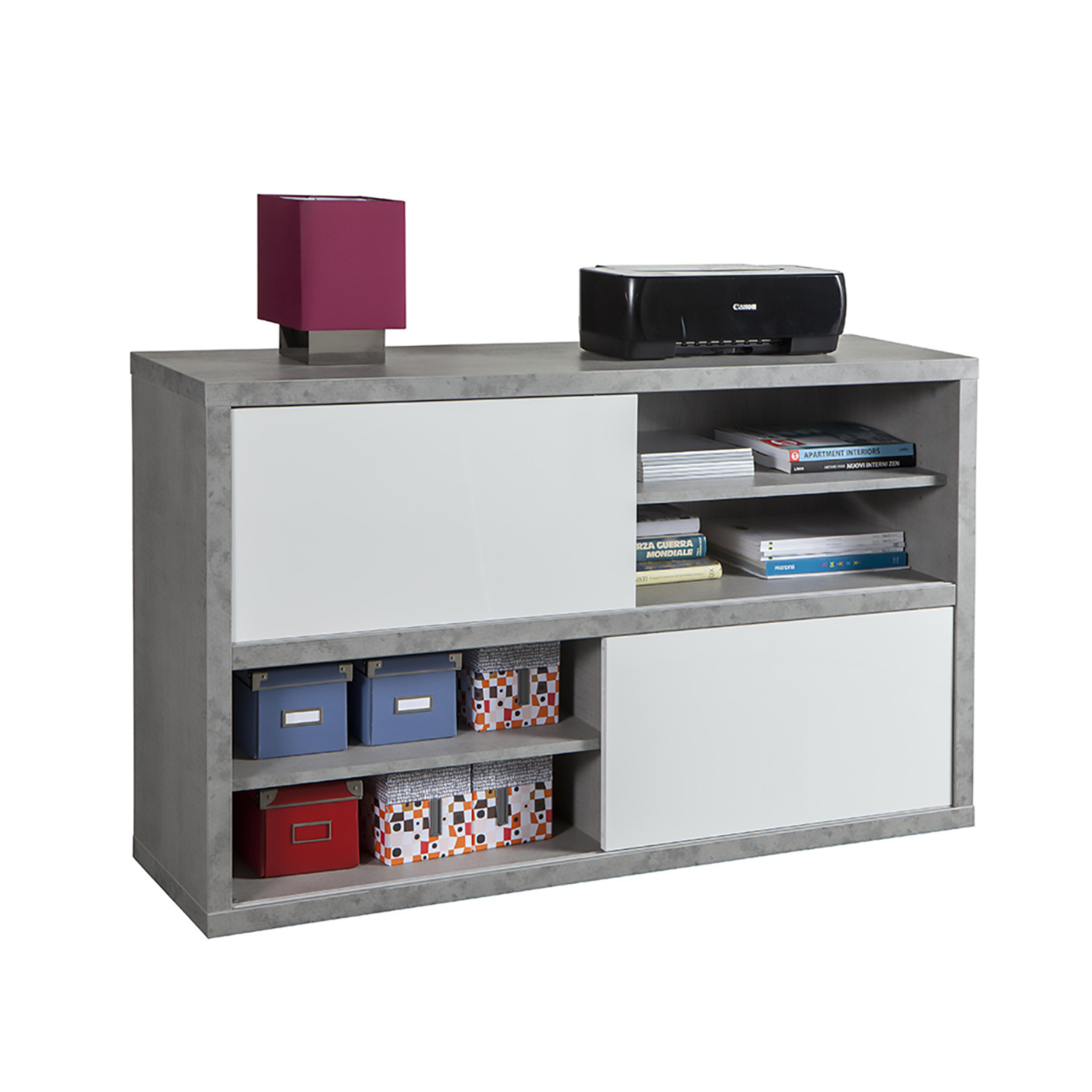 "Riri" office set in white and cement