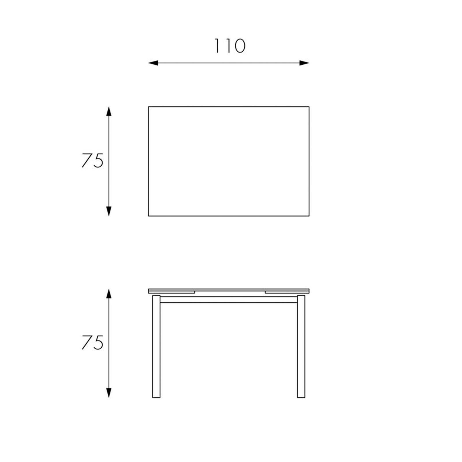 Extendable "Bali" table with tempered glass top and metal legs