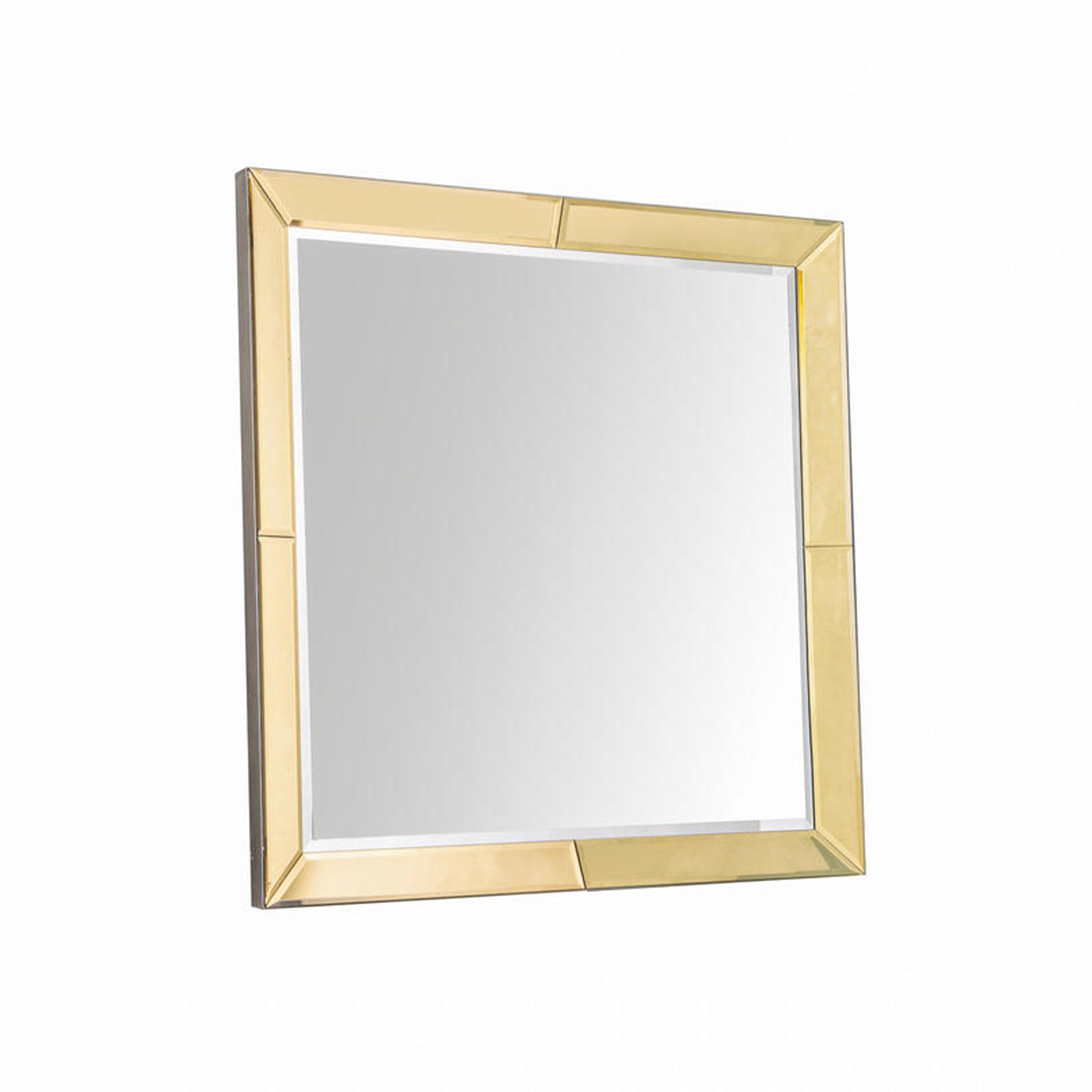 "Robin" square wall mirror with gold mirrored frame 120x5 cm 120h