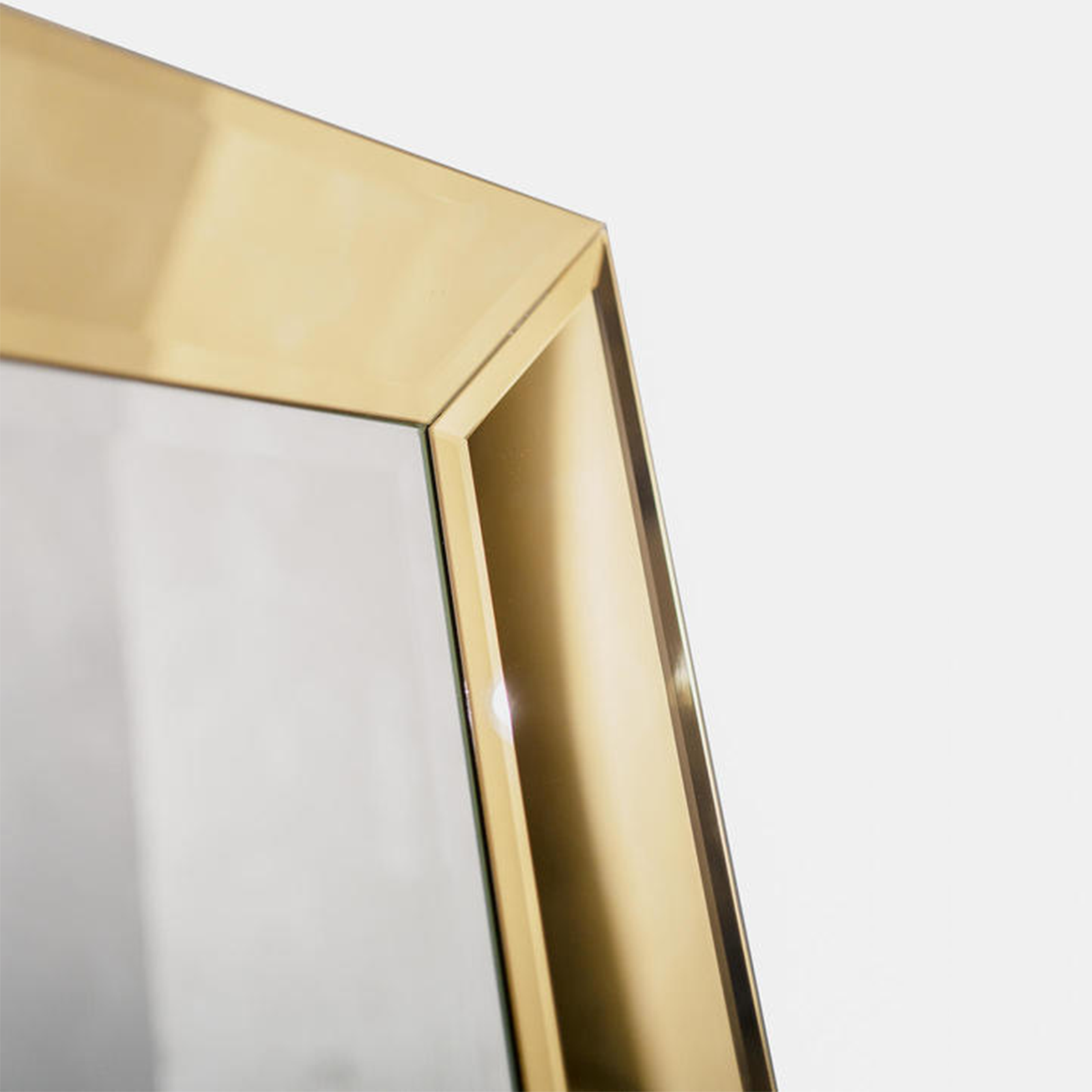 "Robin" square wall mirror with gold mirrored frame 120x5 cm 120h
