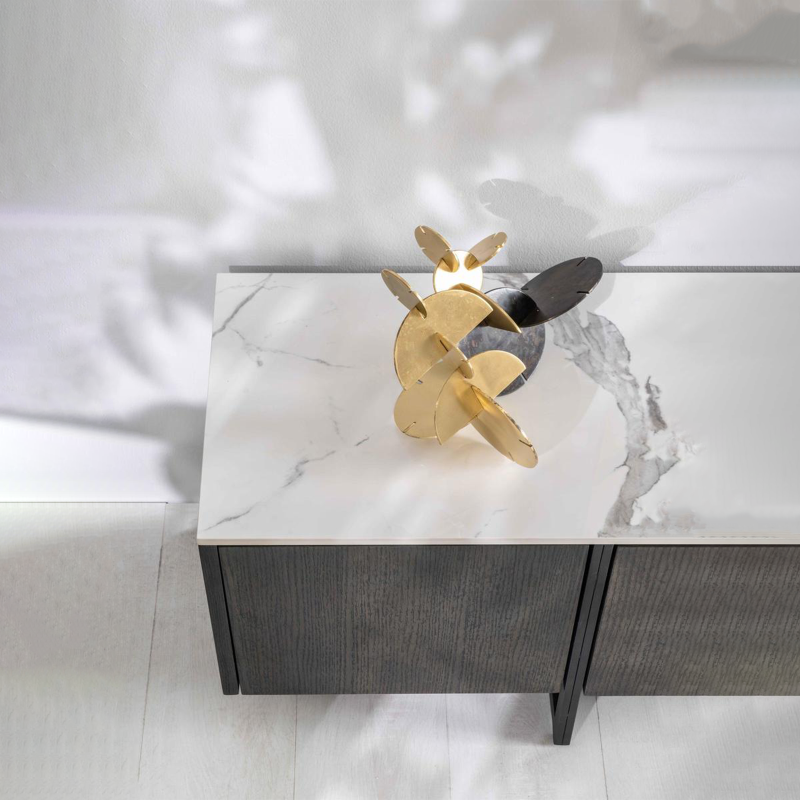 "Alpha" wooden sideboard with ceramic top, 4 doors, 160x40 cm, 85h