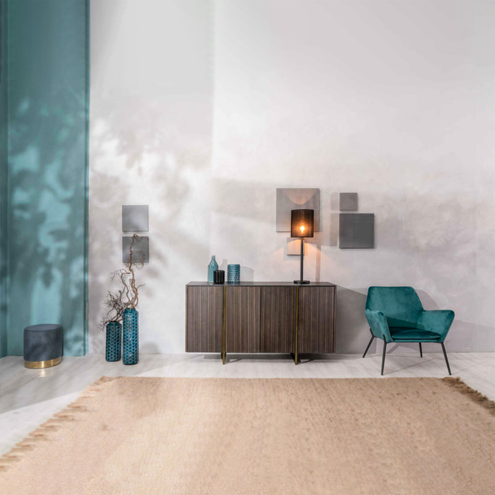 Modern "Gaia" upholstered velvet armchair with metal legs, 70x72 cm, 79h