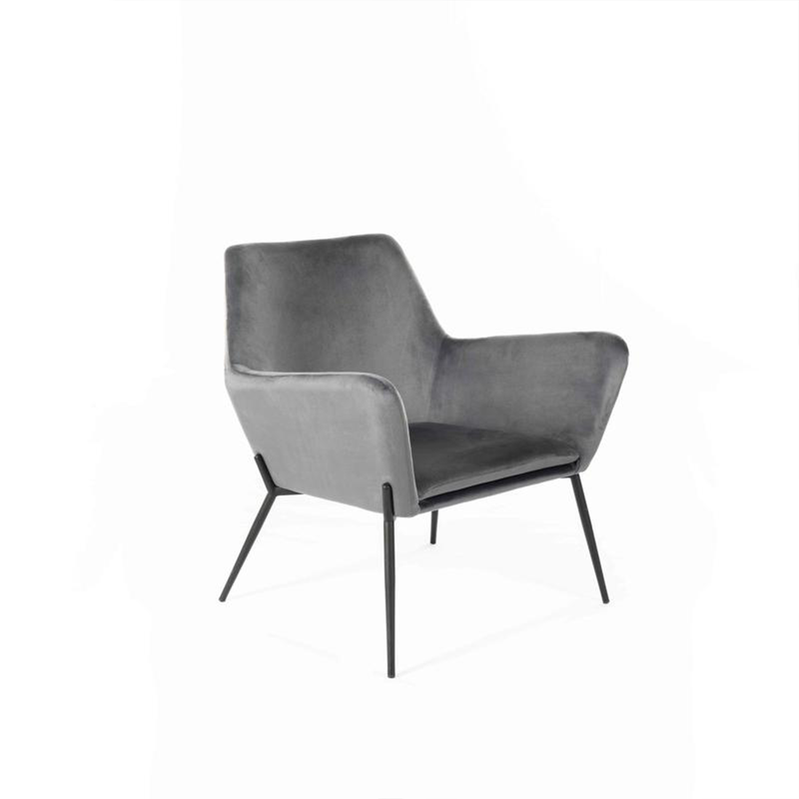 Modern "Gaia" upholstered velvet armchair with metal legs, 70x72 cm, 79h