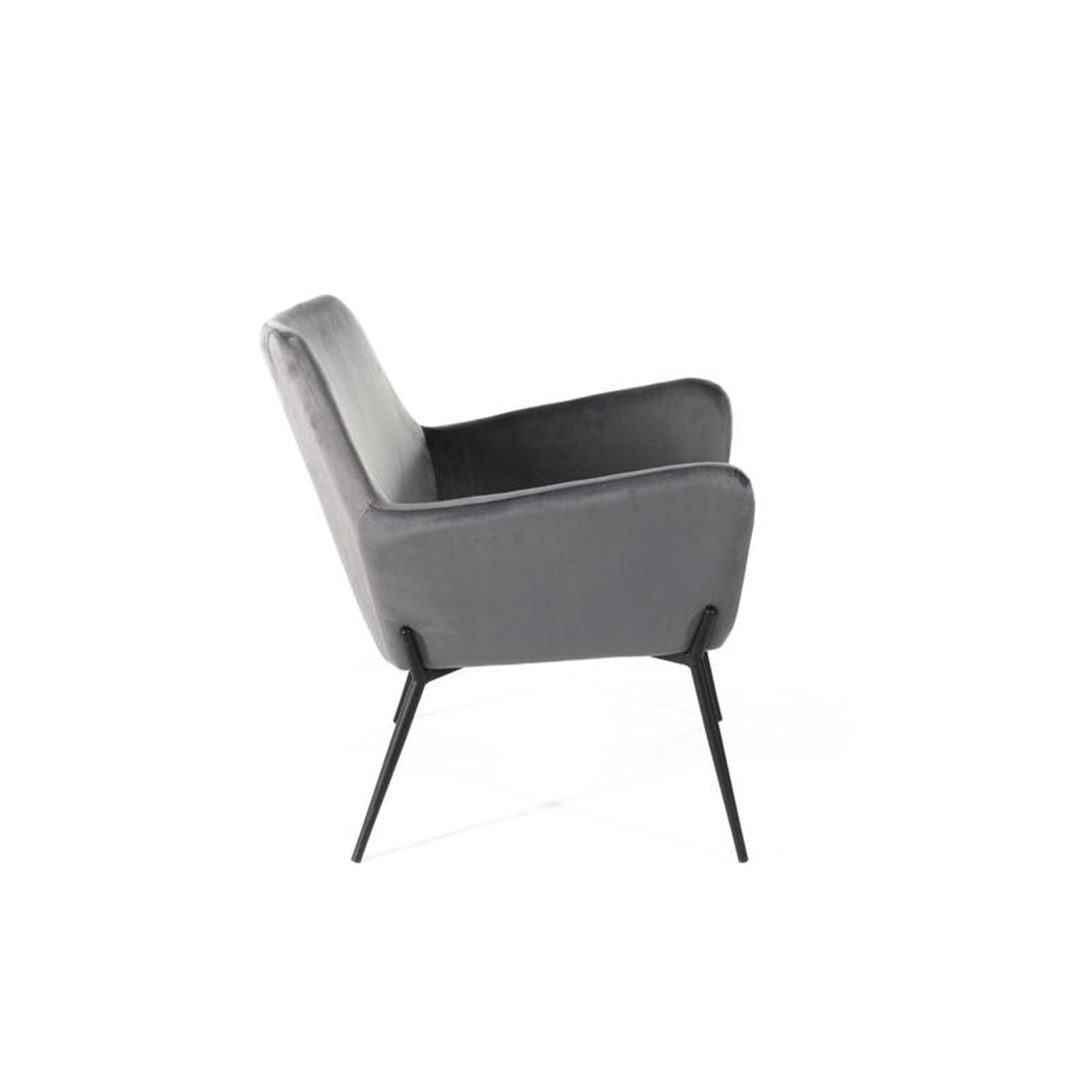 Modern "Gaia" upholstered velvet armchair with metal legs, 70x72 cm, 79h