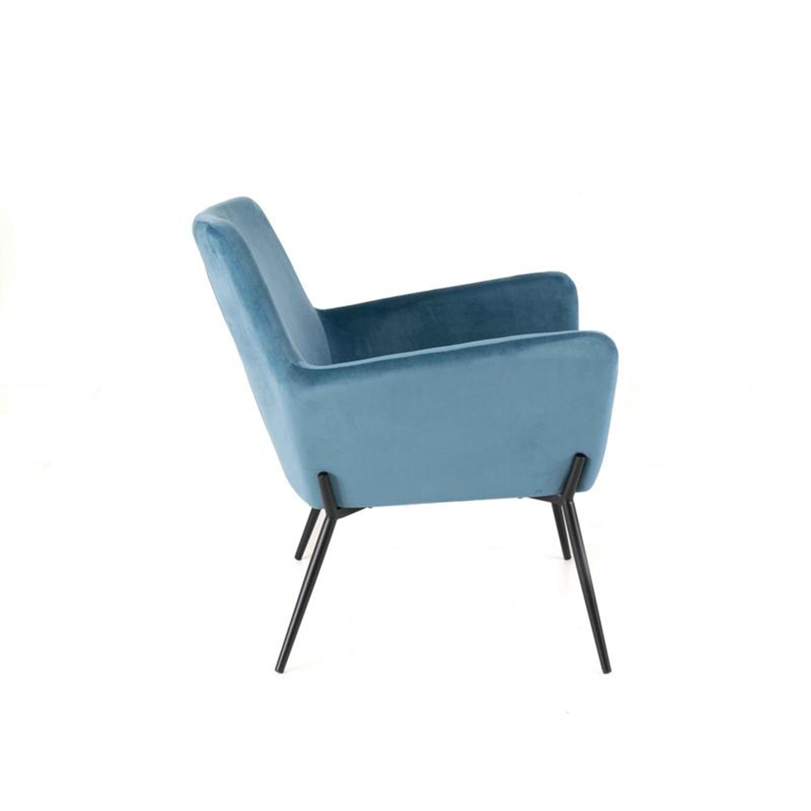 Modern "Gaia" upholstered velvet armchair with metal legs, 70x72 cm, 79h