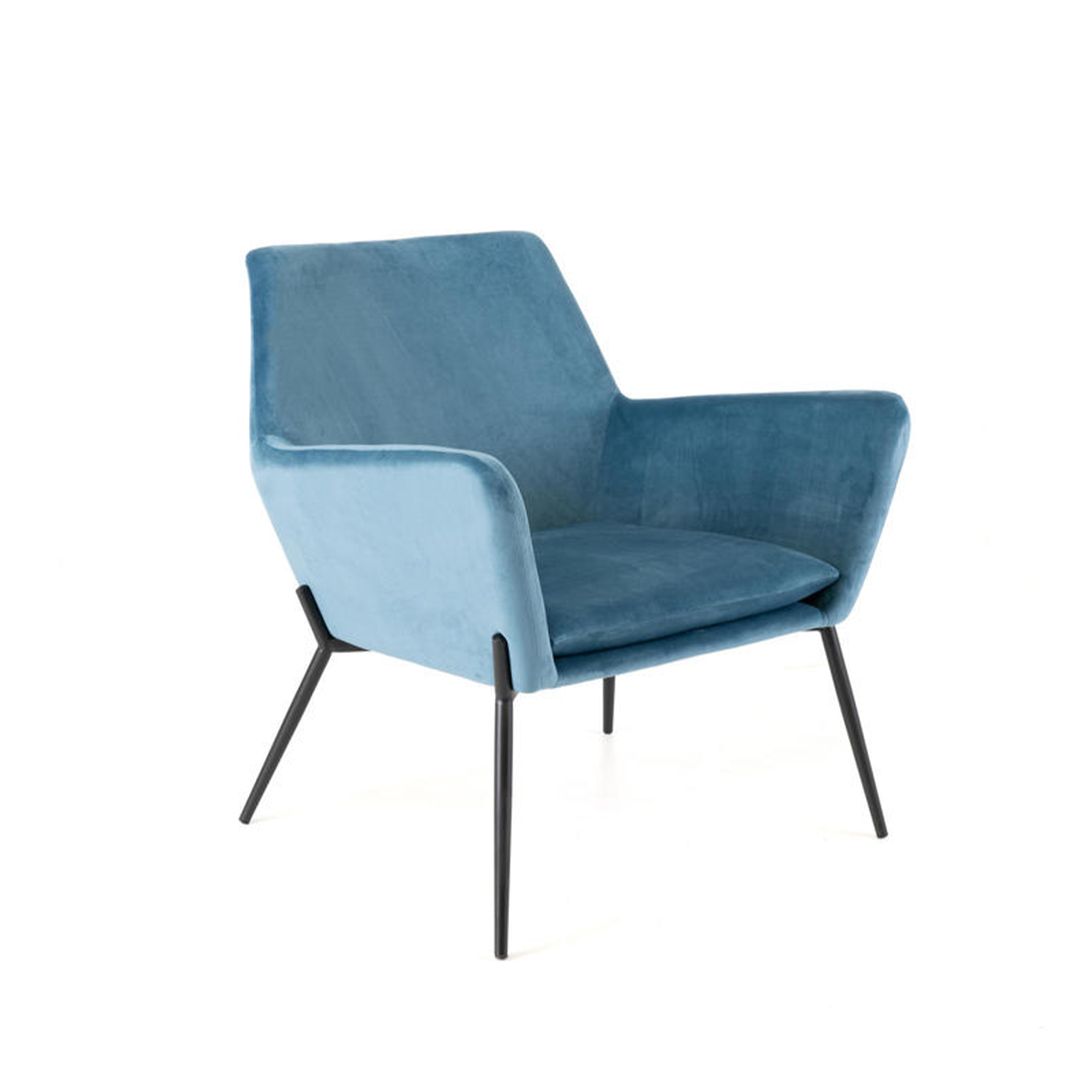 Modern "Gaia" upholstered velvet armchair with metal legs, 70x72 cm, 79h