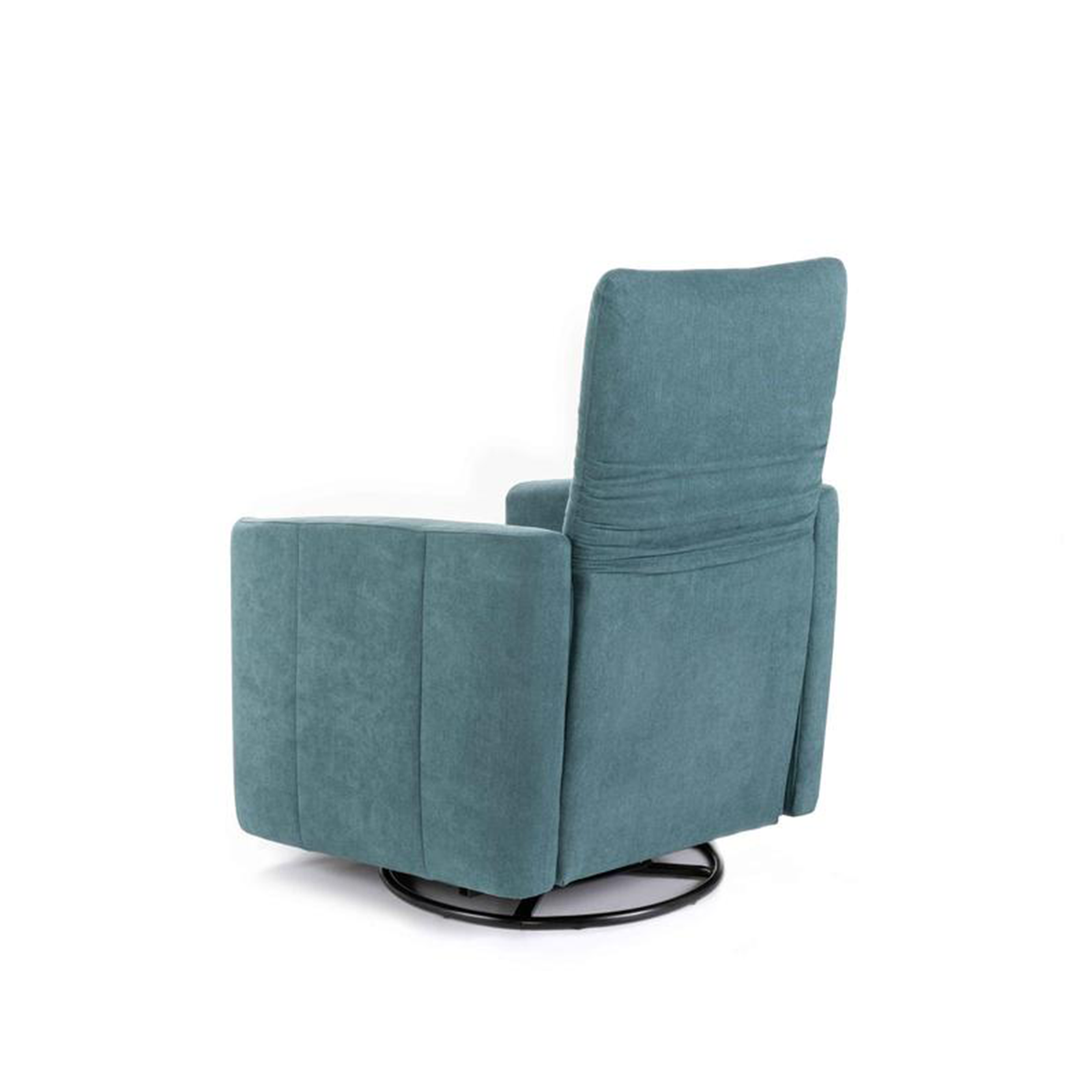 Modern swivel "Rose" reclining armchair in fabric with chrome base, 70x85 cm, 69h