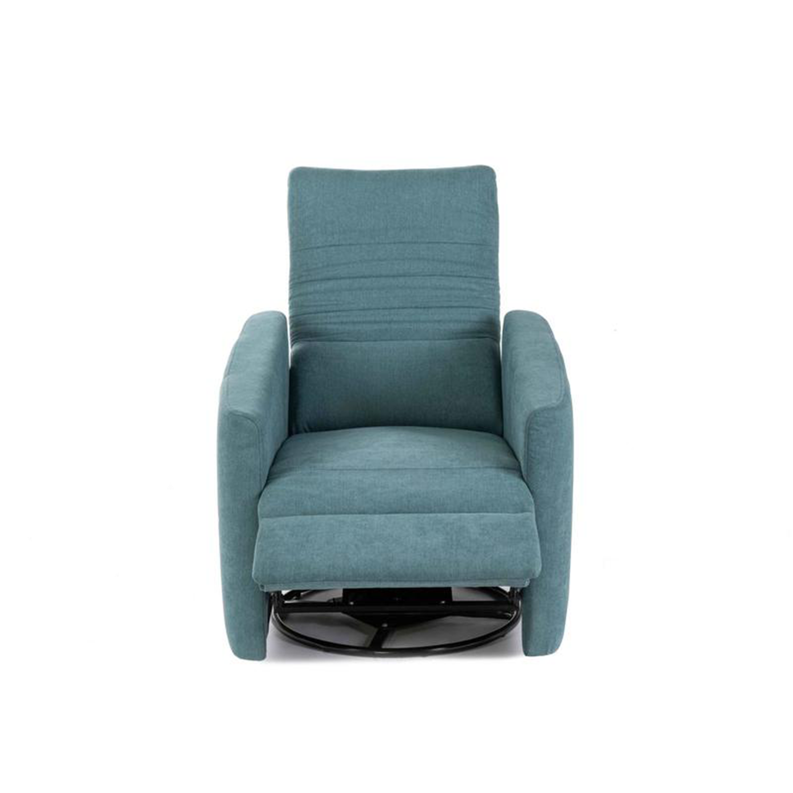 Modern swivel "Rose" reclining armchair in fabric with chrome base, 70x85 cm, 69h
