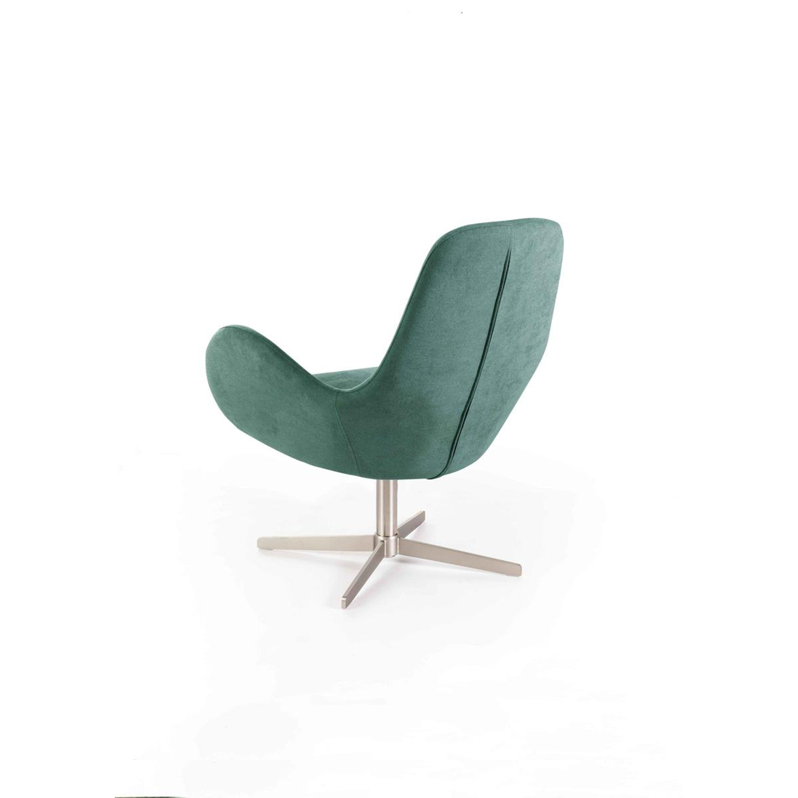 Modern swivel armchair "Orpea" in fabric with chrome base cm 72x64 85h