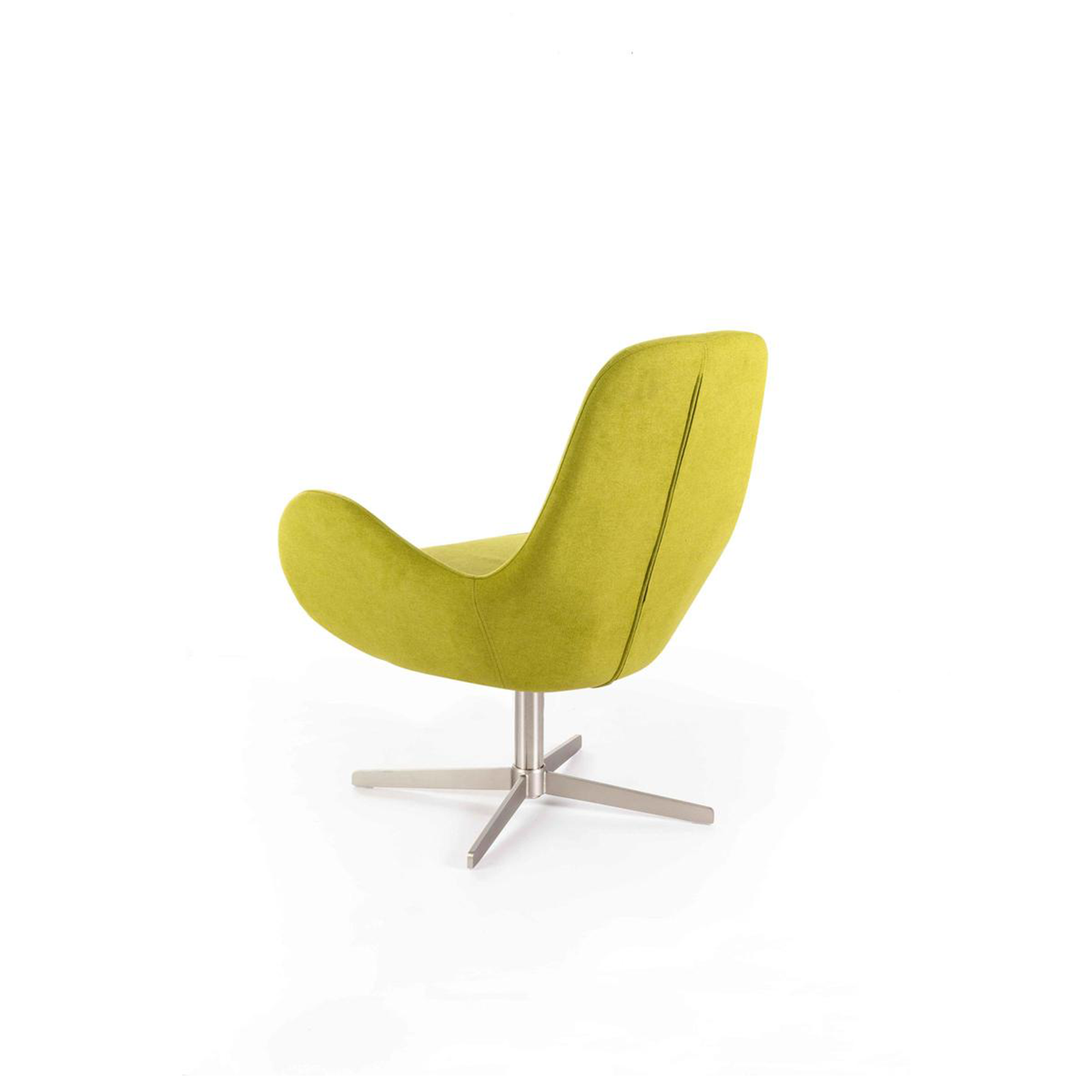 Modern swivel armchair "Orpea" in fabric with chrome base cm 72x64 85h