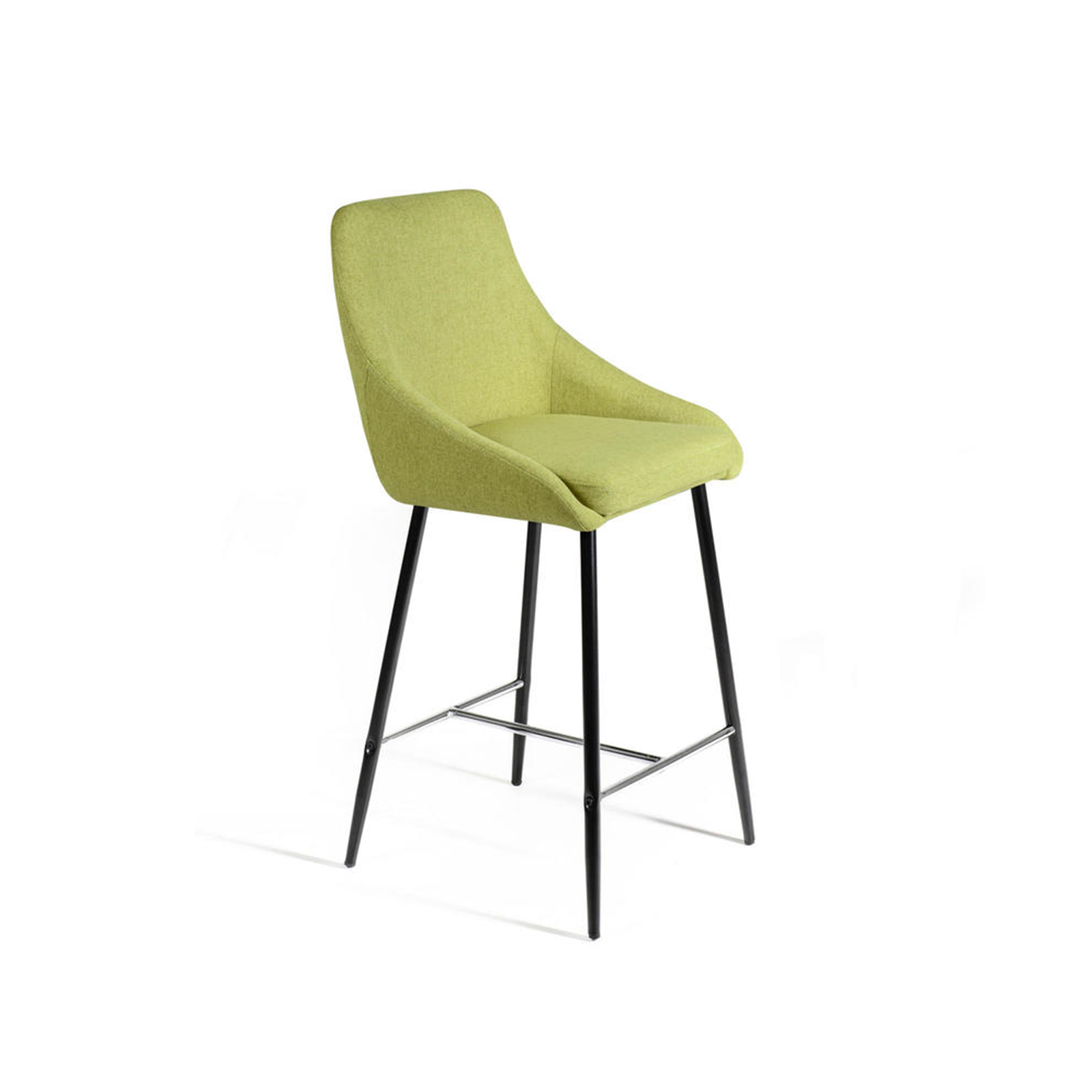 Set of high stools in fabric with metal footrest "Petit" cm 46x49 97h