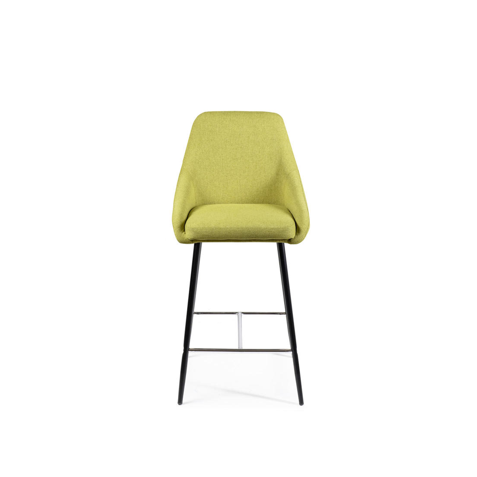 Set of high stools in fabric with metal footrest "Petit" cm 46x49 97h