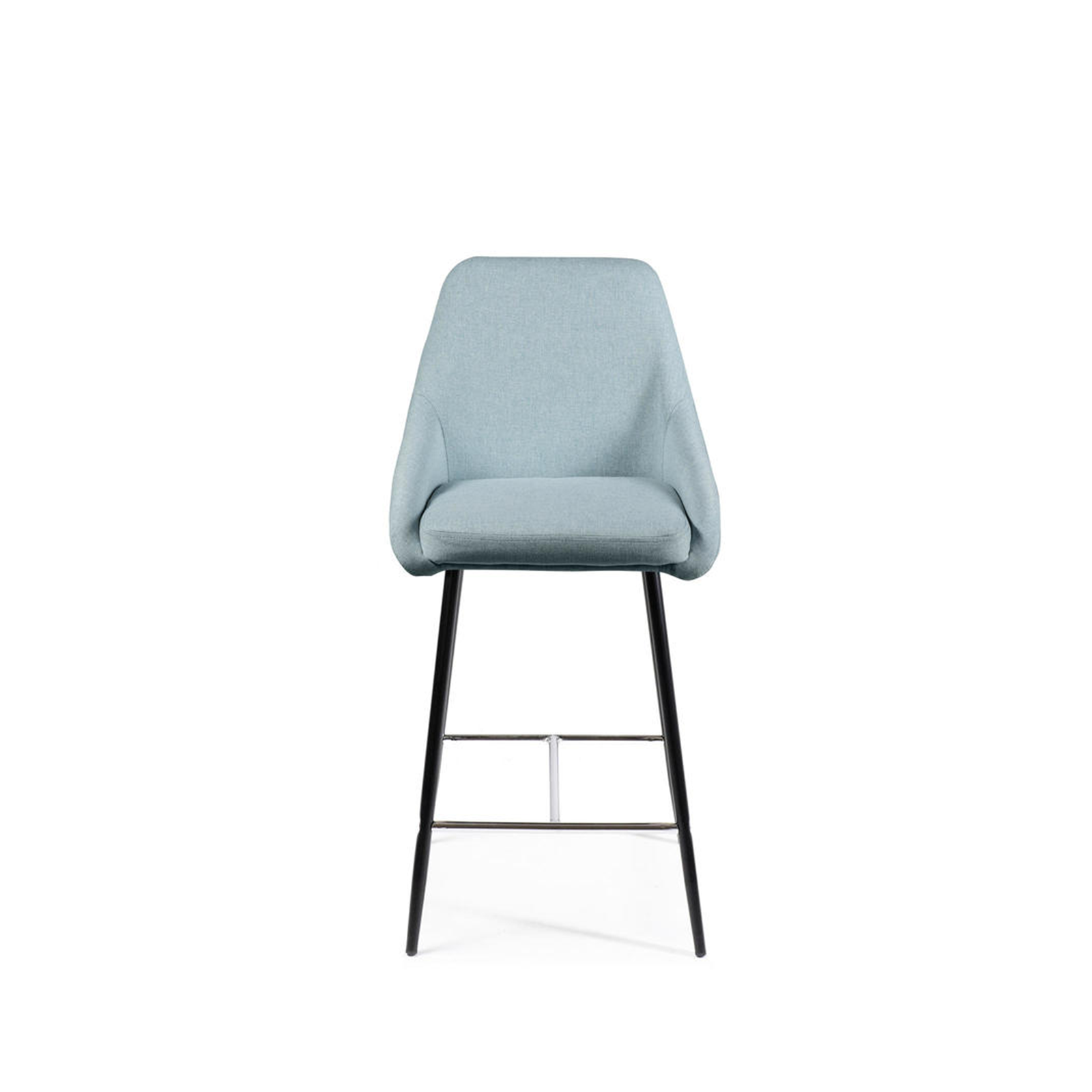 Set of high stools in fabric with metal footrest "Petit" cm 46x49 97h