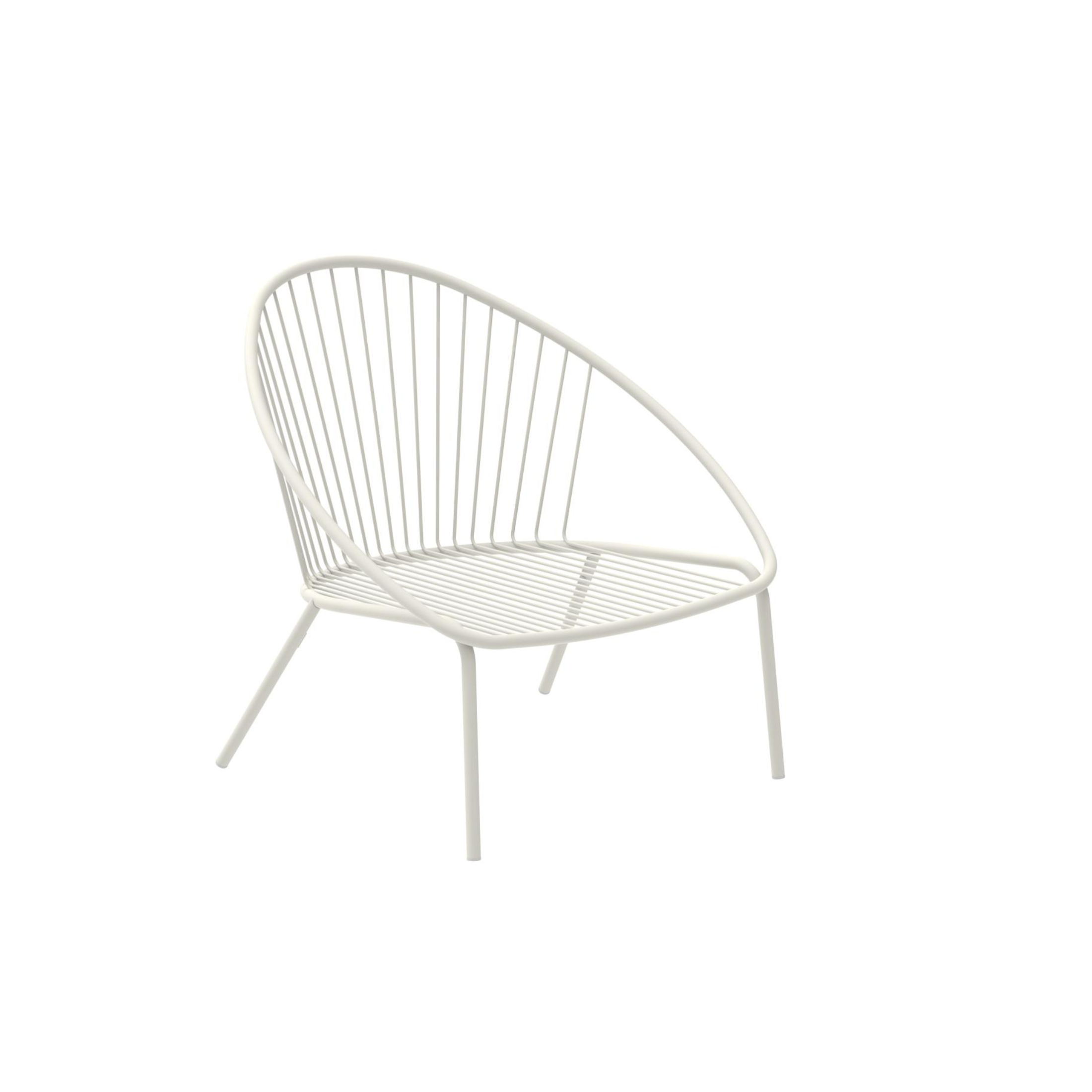 "Aria" low metal garden armchair, stackable lounge chair, 82x86 cm, 87 cm high