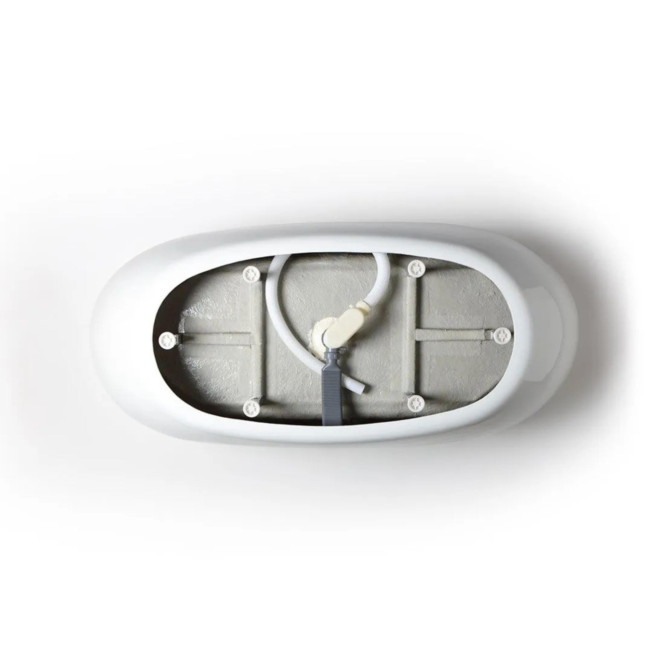 "Clarissa" oval freestanding bathtub in white acrylic, 165x75 cm, 59h